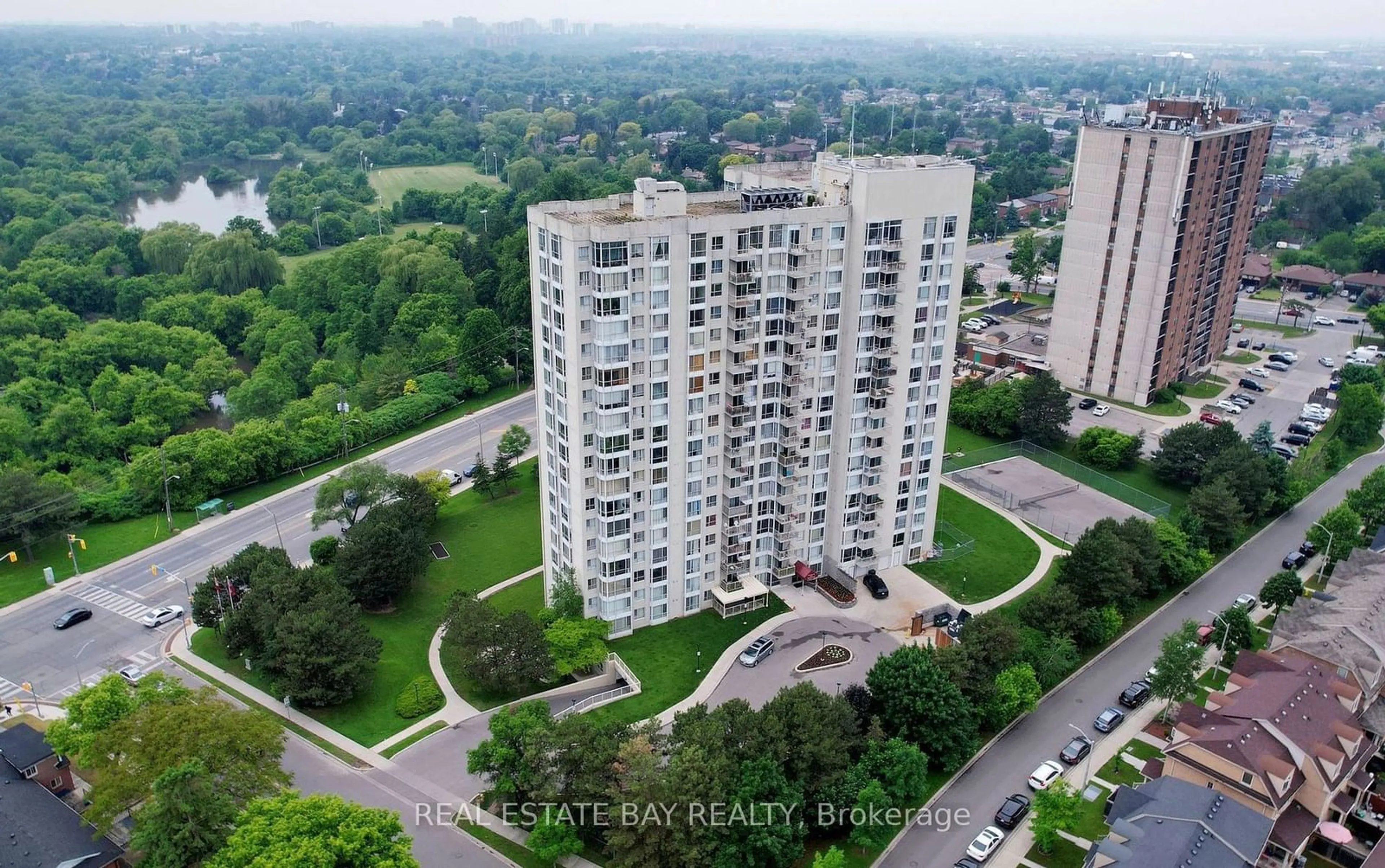 A pic from outside/outdoor area/front of a property/back of a property/a pic from drone, city buildings view from balcony for 3077 Weston Rd #612, Toronto Ontario M9M 3A1