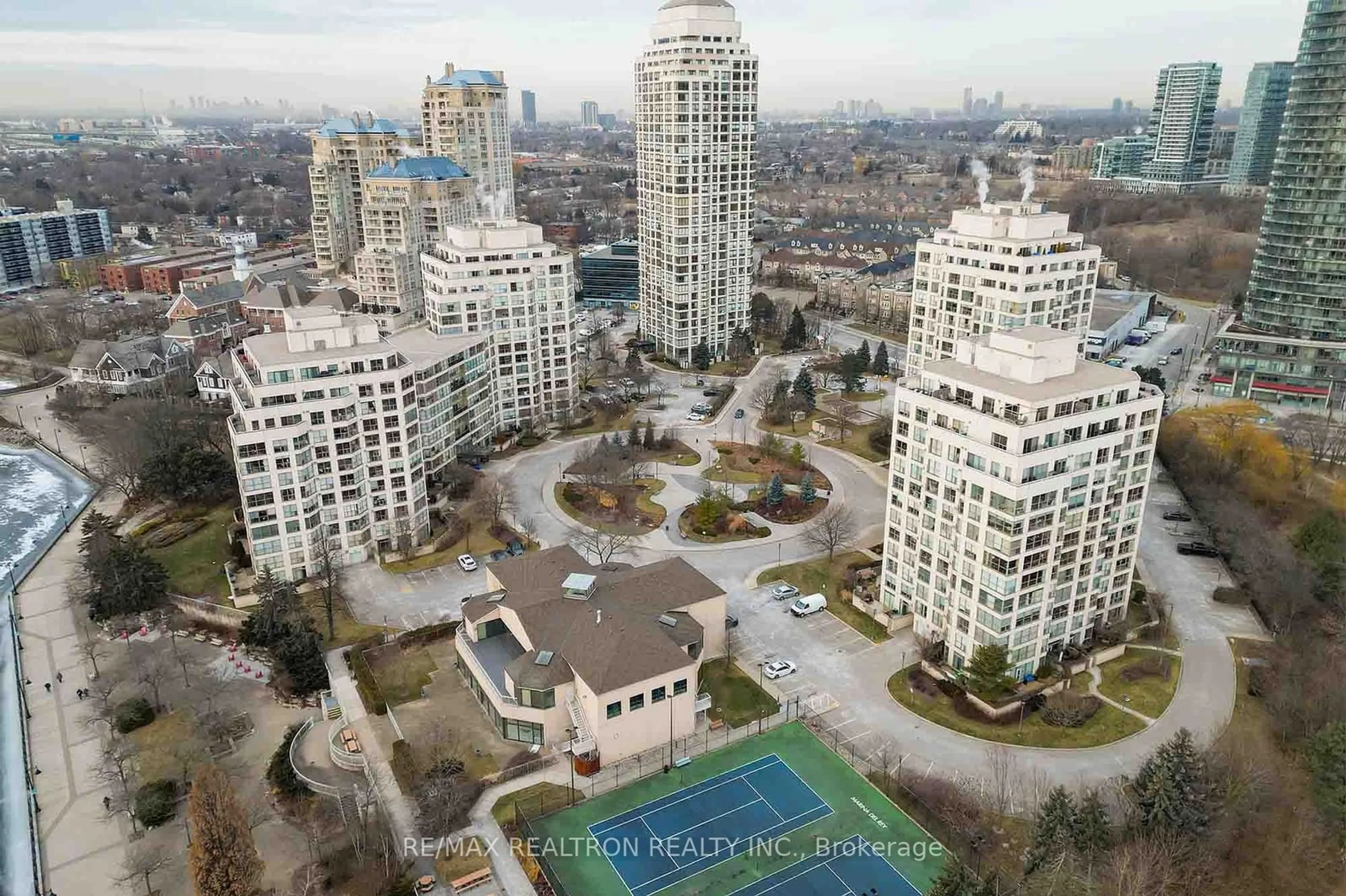 A pic from outside/outdoor area/front of a property/back of a property/a pic from drone, city buildings view from balcony for 2267 Lake Shore Blvd #411, Toronto Ontario M8V 3X2