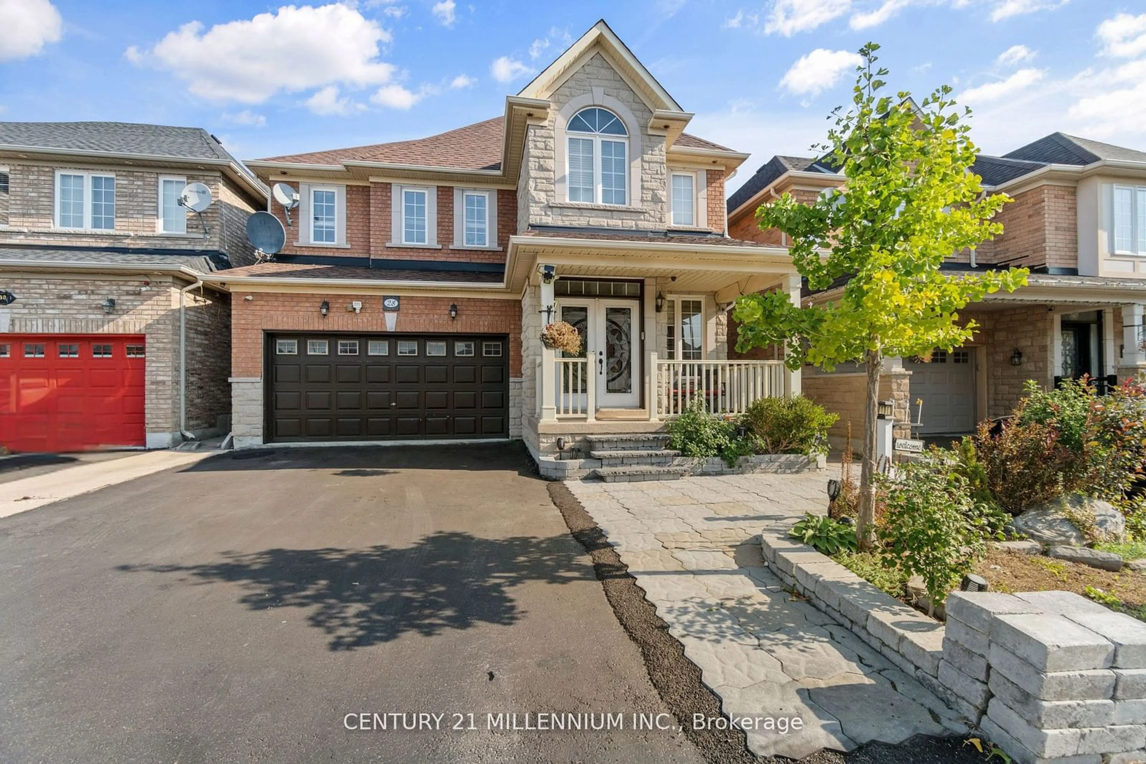 Home with brick exterior material, street for 28 Powell Dr, Brampton Ontario L6R 0L1