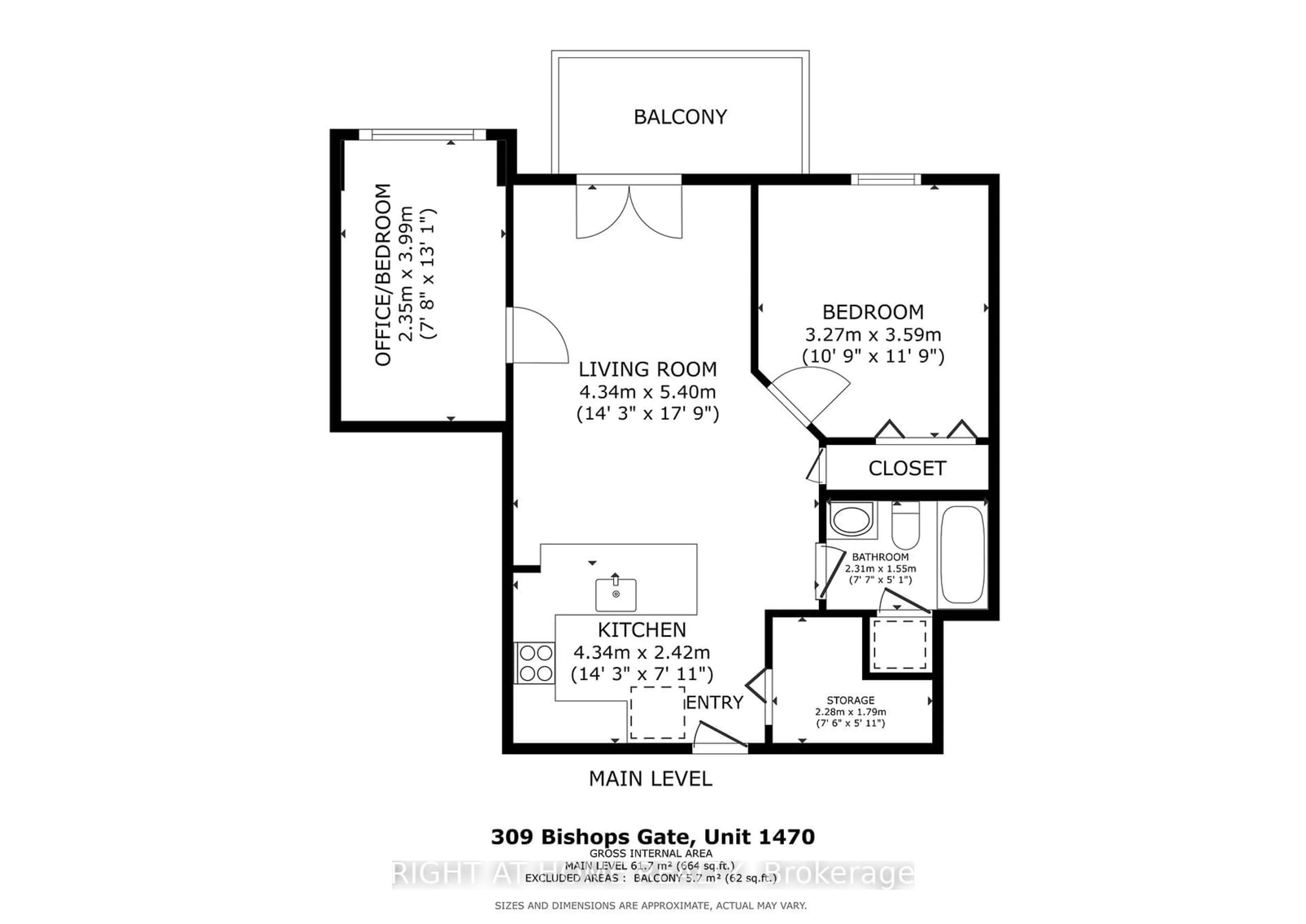 Floor plan for 1470 Bishops Gate #309, Oakville Ontario L6M 4N2