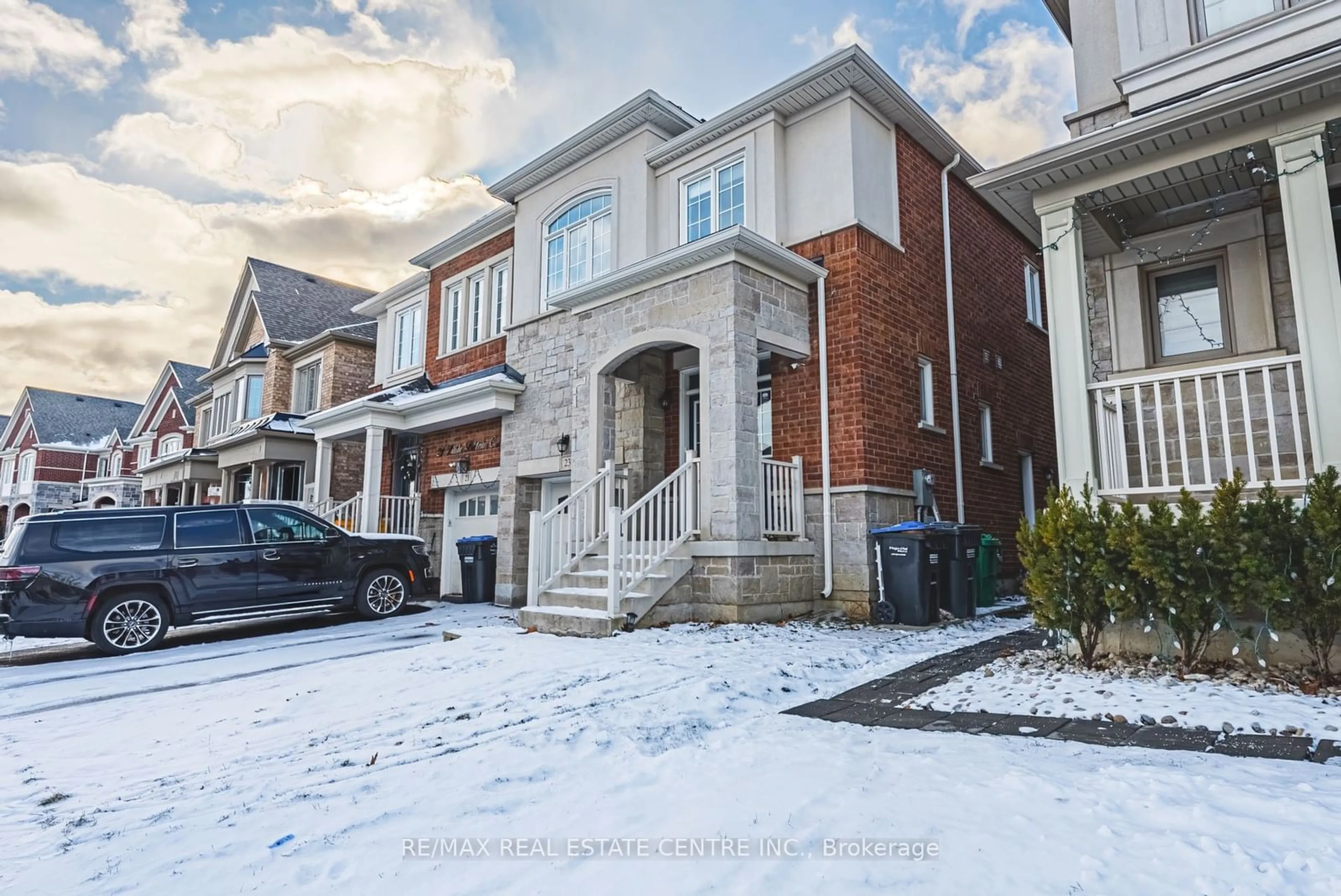 Home with brick exterior material, street for 23 Little Britain Cres, Brampton Ontario L6Y 6A9