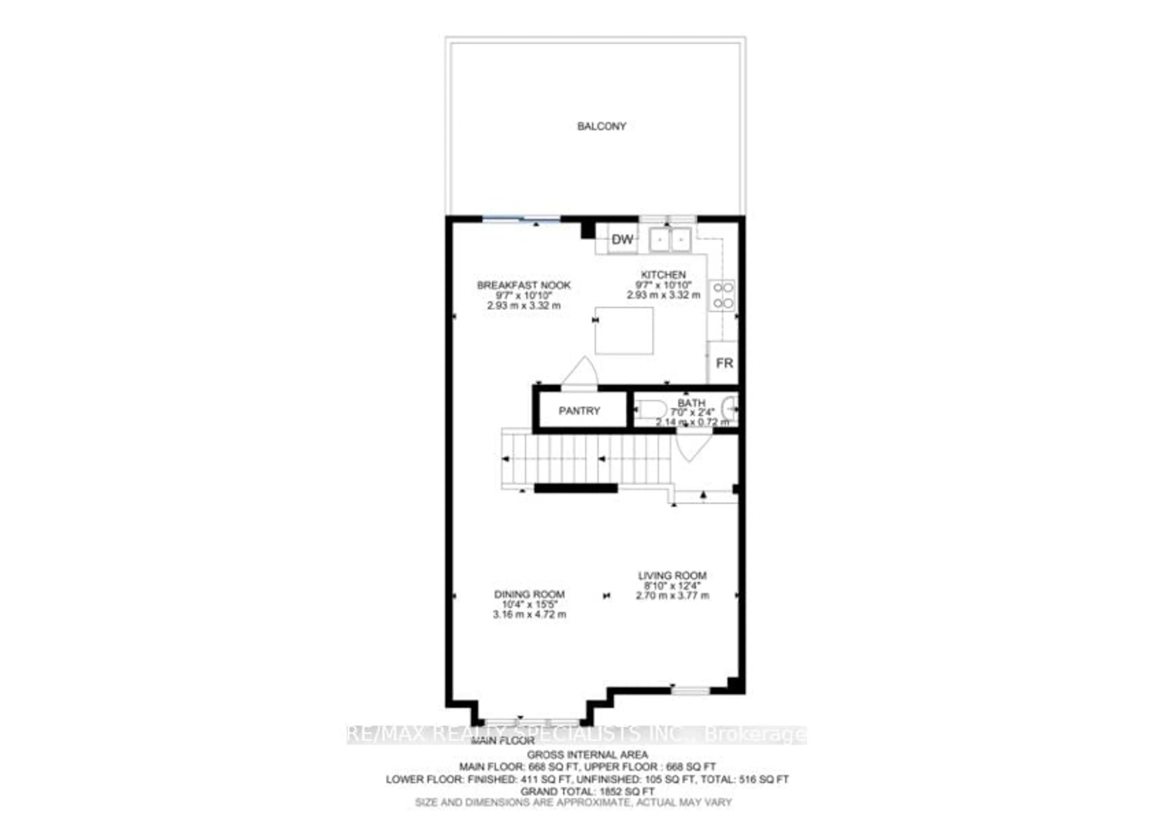 Floor plan for 501 Buckeye Crt #10, Milton Ontario L9E 1P3