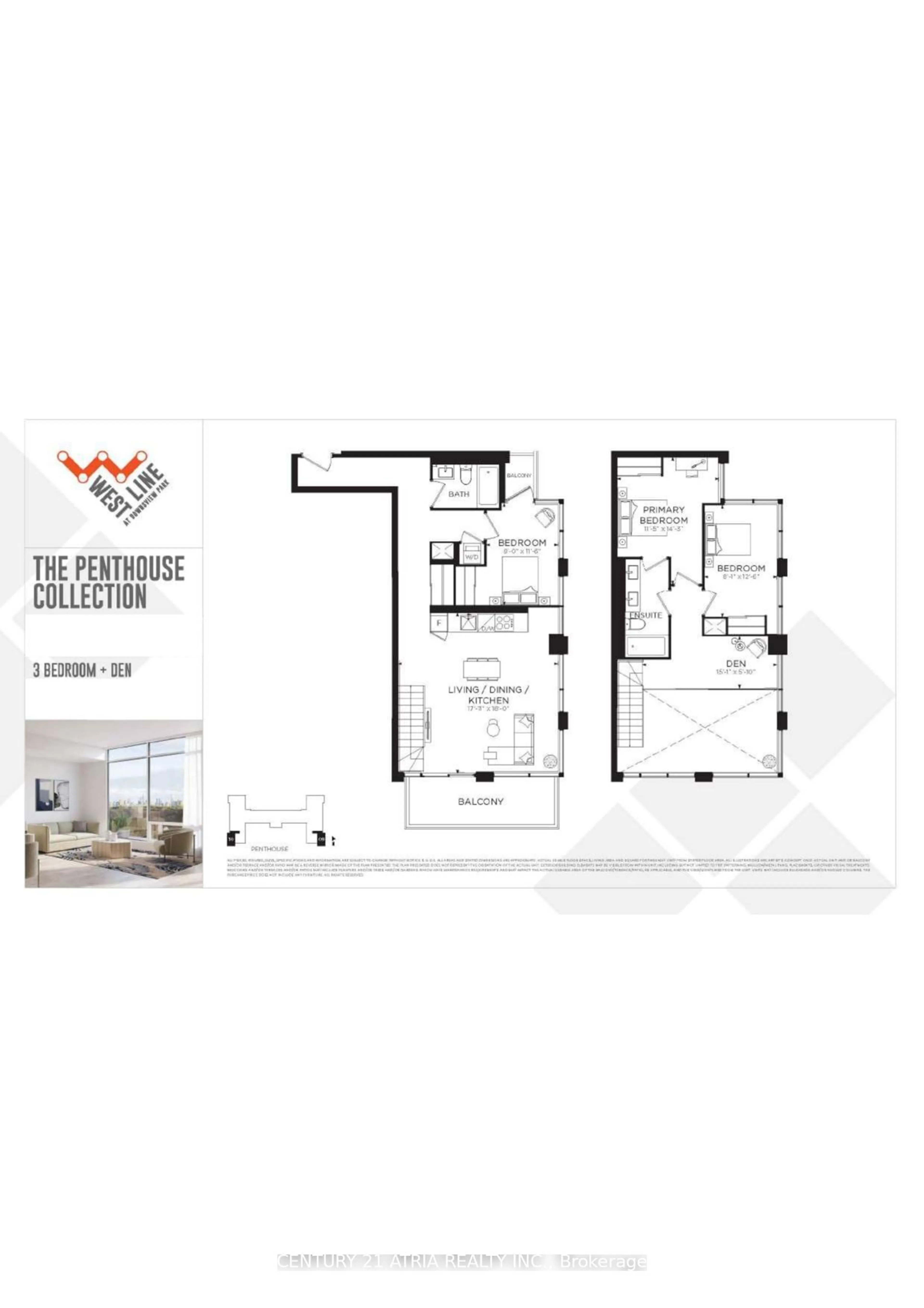 Floor plan for 1100 Sheppard Ave #Ph10, Toronto Ontario M3K 0E4