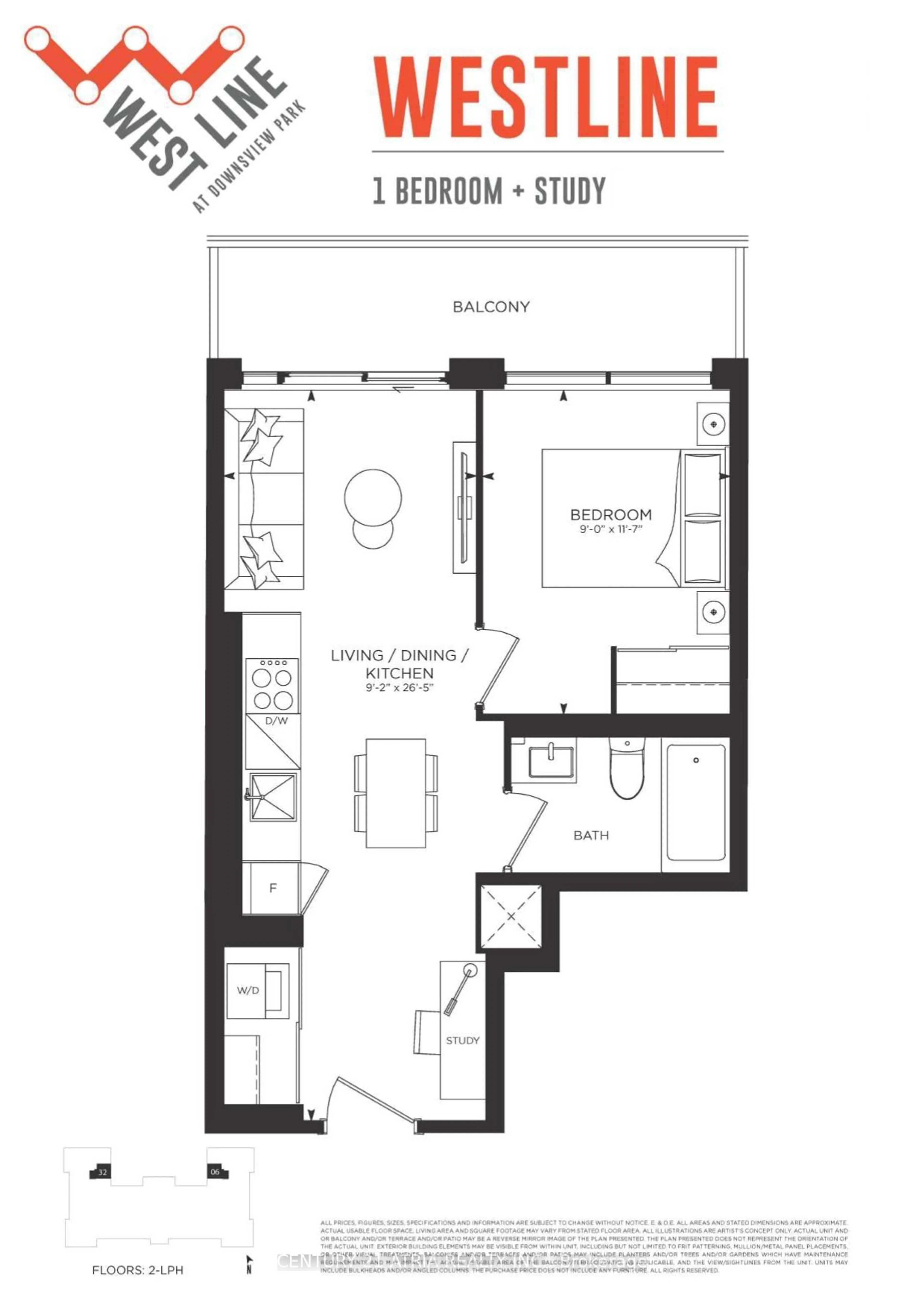 Floor plan for 1100 Sheppard Ave #1006, Toronto Ontario M3K 0E4