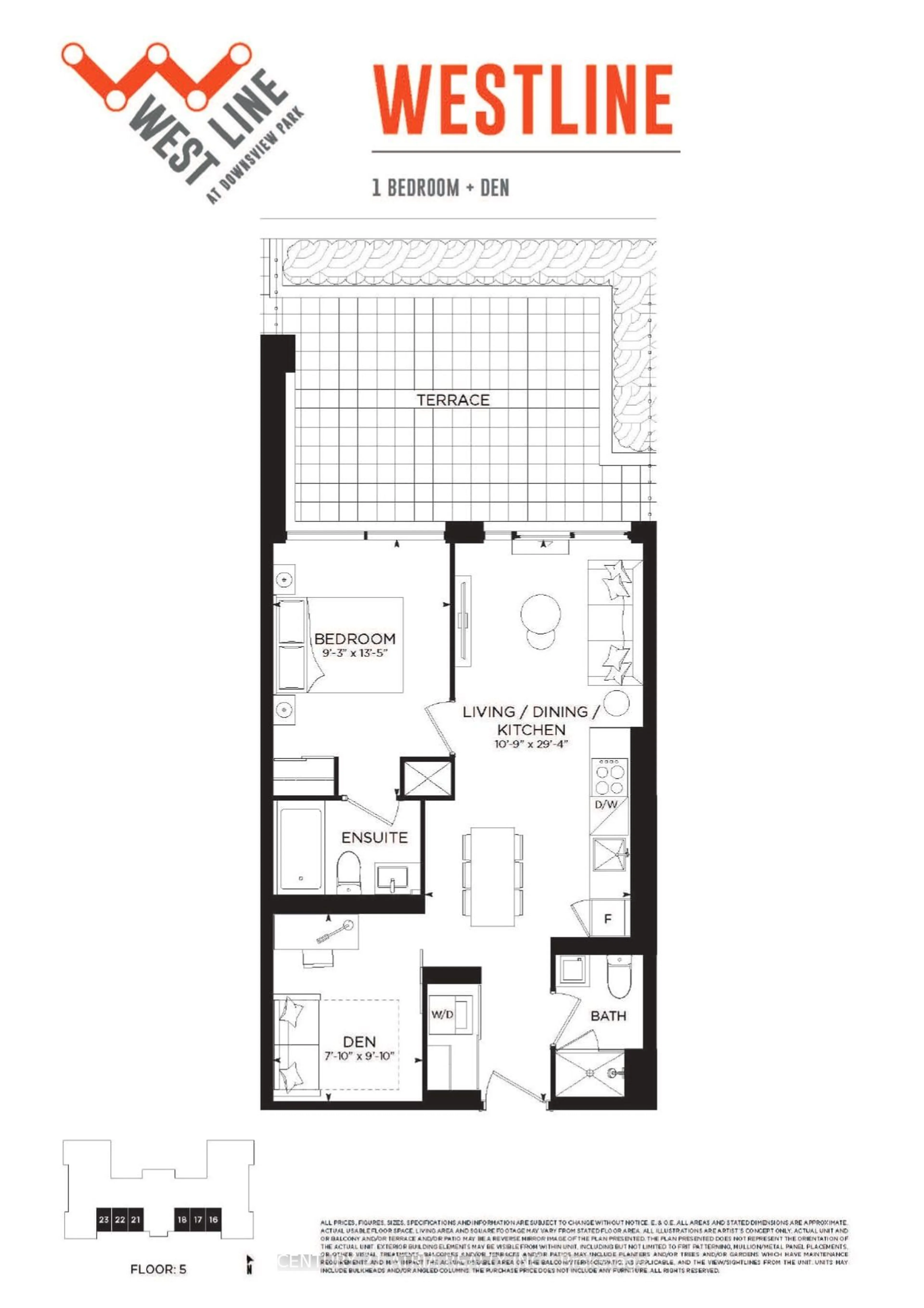 Floor plan for 1100 Sheppard Ave #521, Toronto Ontario M3K 0E4