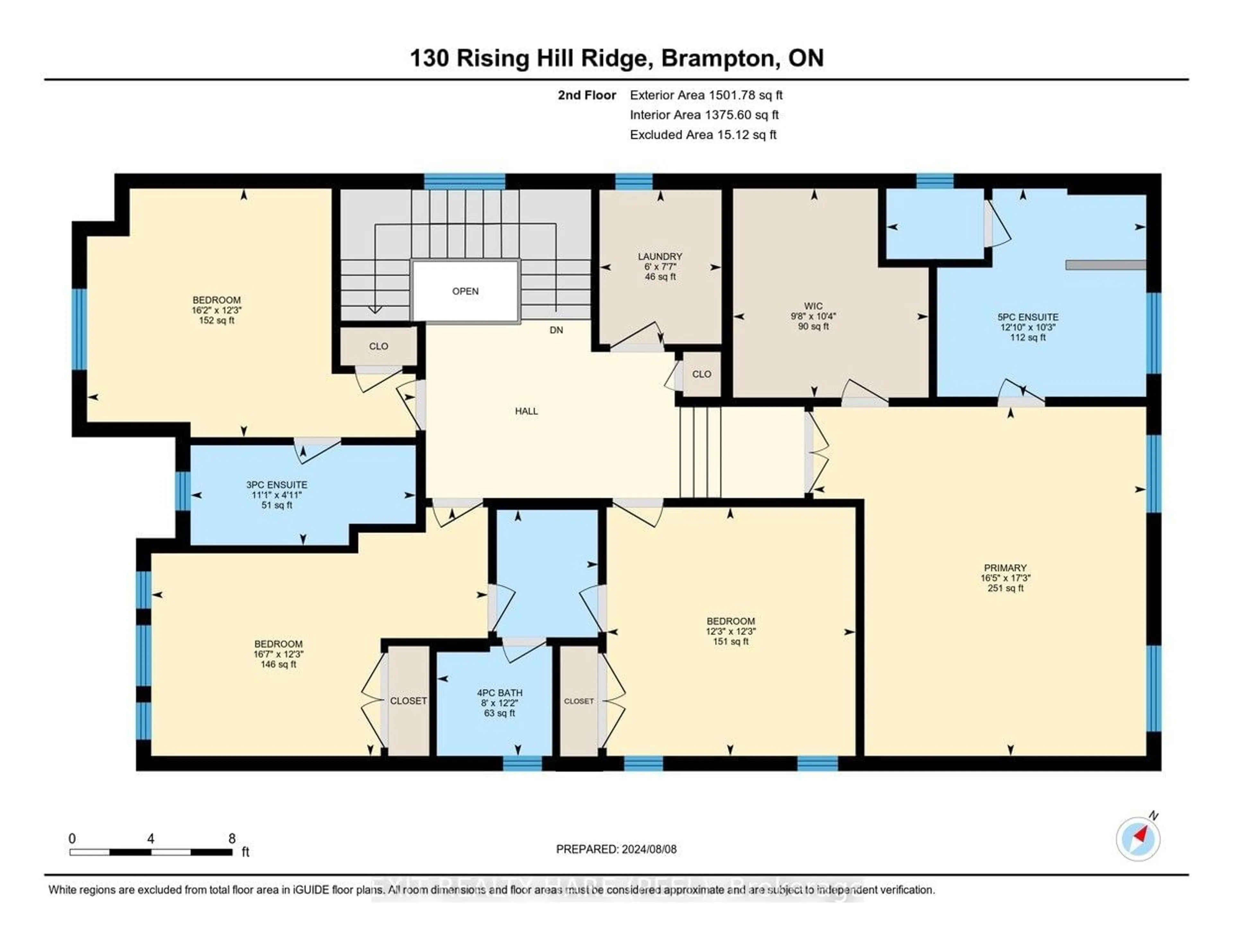 Floor plan for 130 Rising Hill Rdge, Brampton Ontario L6Y 6B2