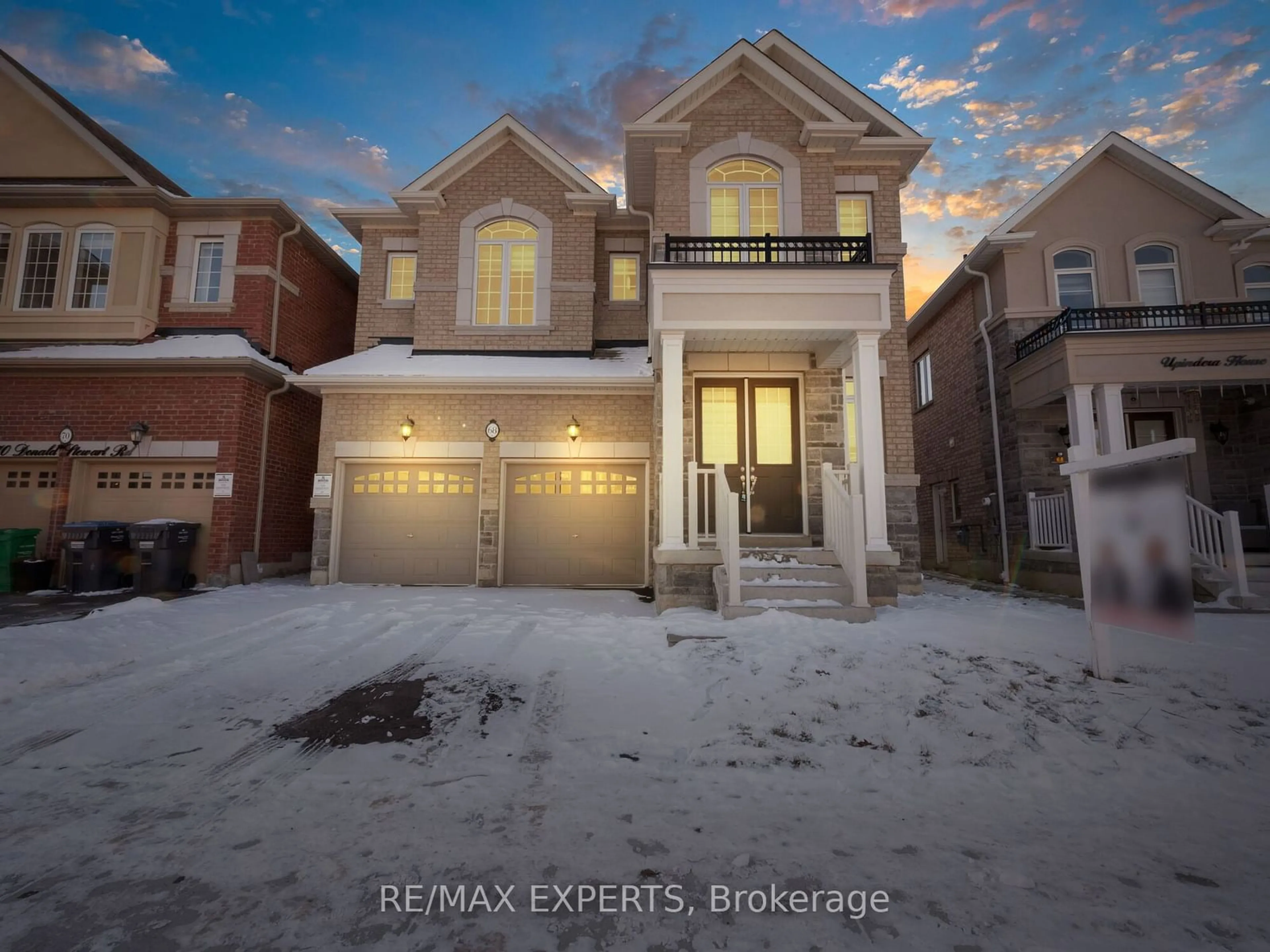 A pic from outside/outdoor area/front of a property/back of a property/a pic from drone, street for 68 Donald Stewart Rd, Brampton Ontario L7A 0C3