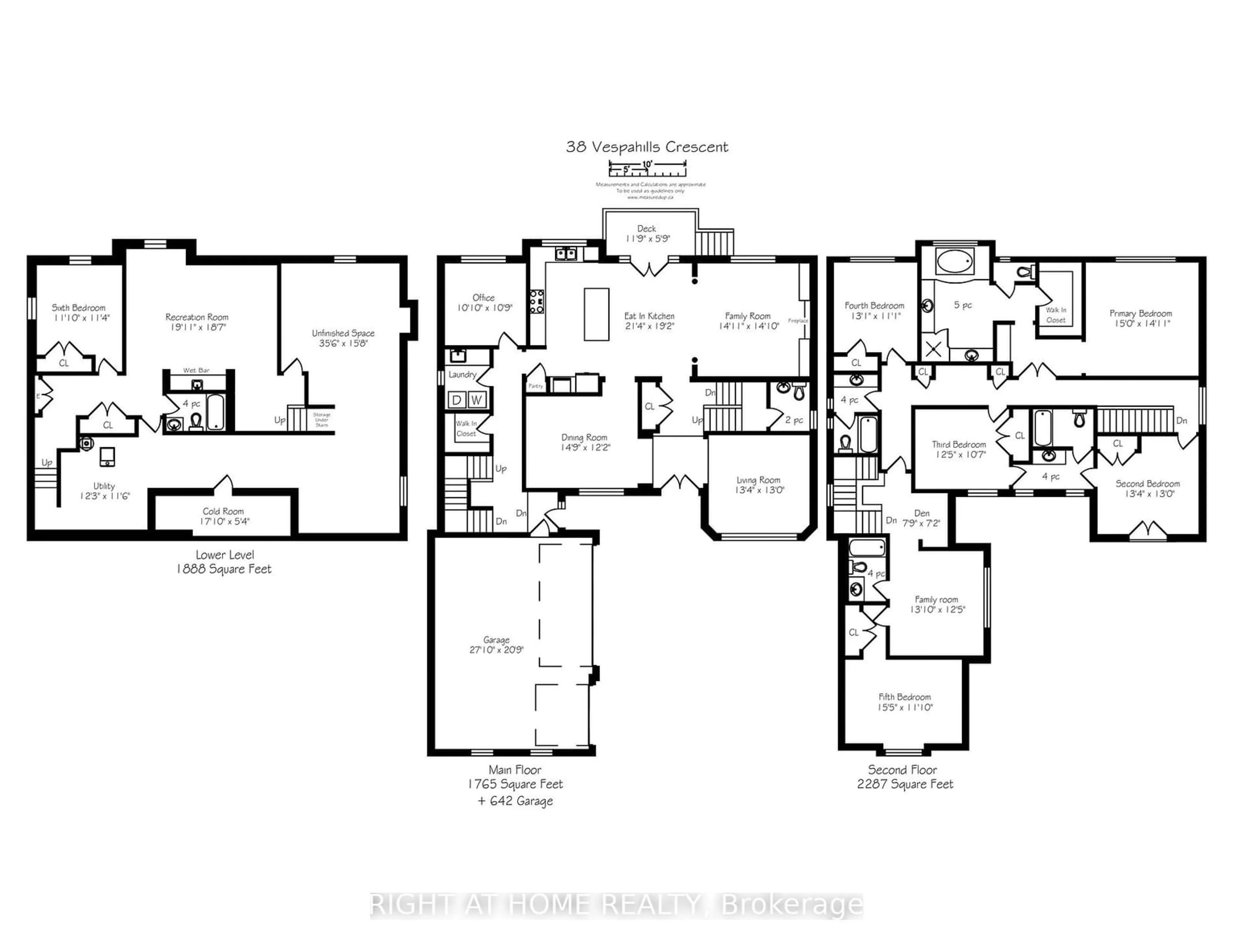 Floor plan for 38 Vespahills Cres, Brampton Ontario L6P 2V2