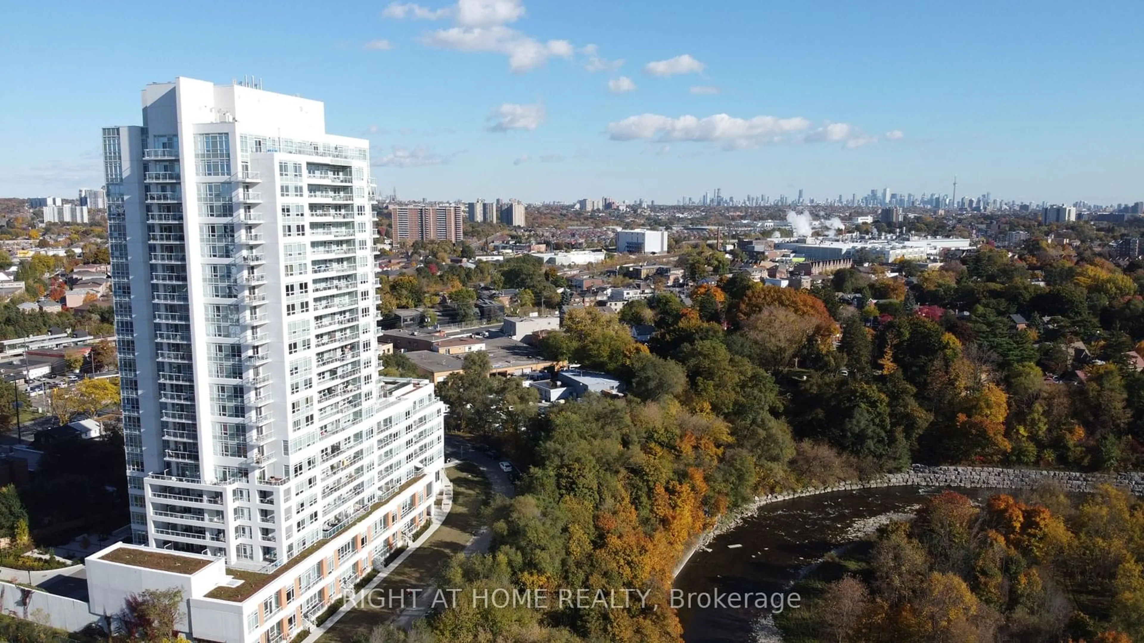 A pic from outside/outdoor area/front of a property/back of a property/a pic from drone, city buildings view from balcony for 10 Wilby Cres #1801, Toronto Ontario M9N 1E5