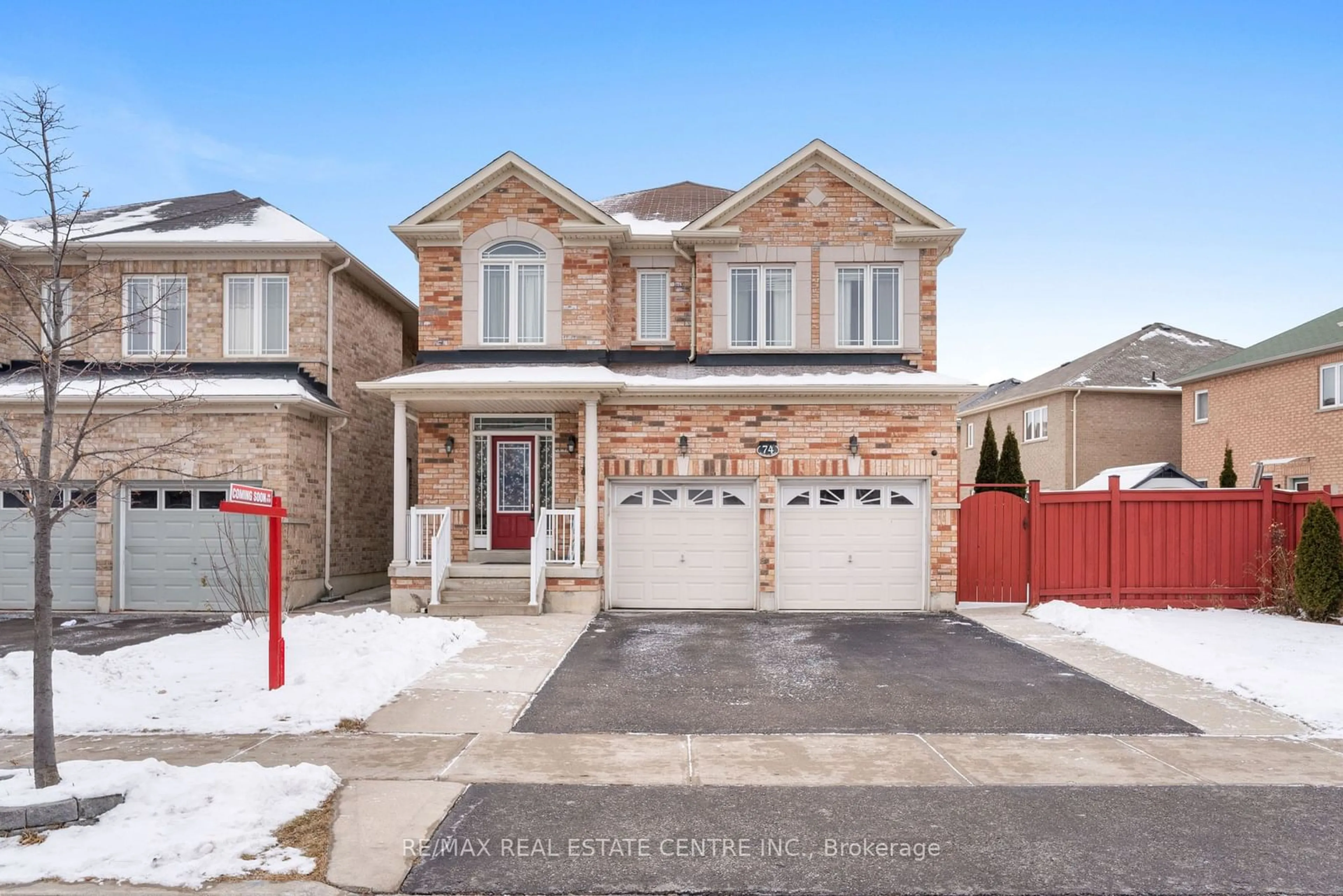 Home with brick exterior material, street for 74 Skyvalley Dr, Brampton Ontario L6P 3B7