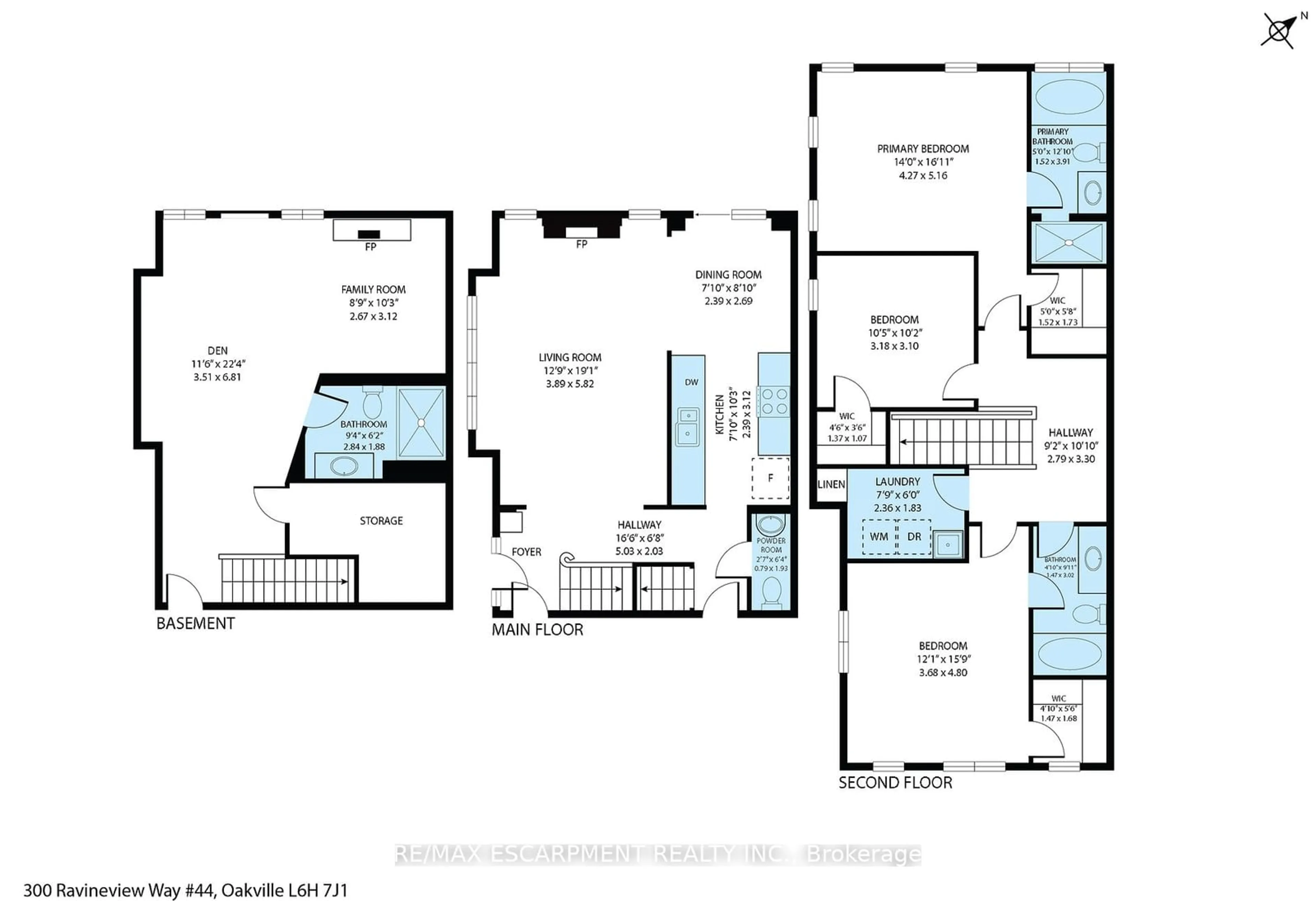 Floor plan for 300 Ravineview Way #44, Oakville Ontario L6H 7J2