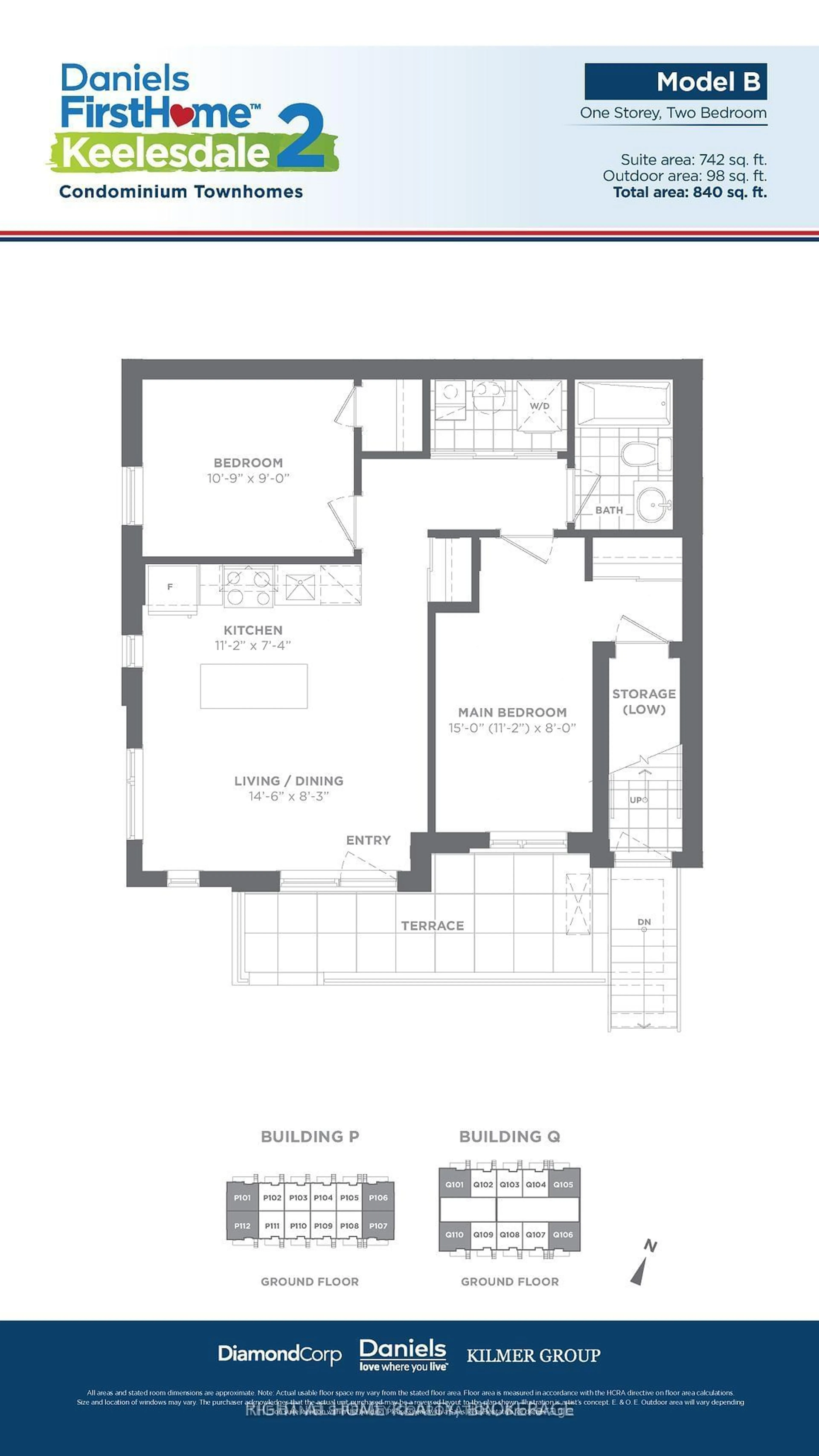 Floor plan for 155 CANON JACKSON Dr #110, Toronto Ontario M6M 0E1