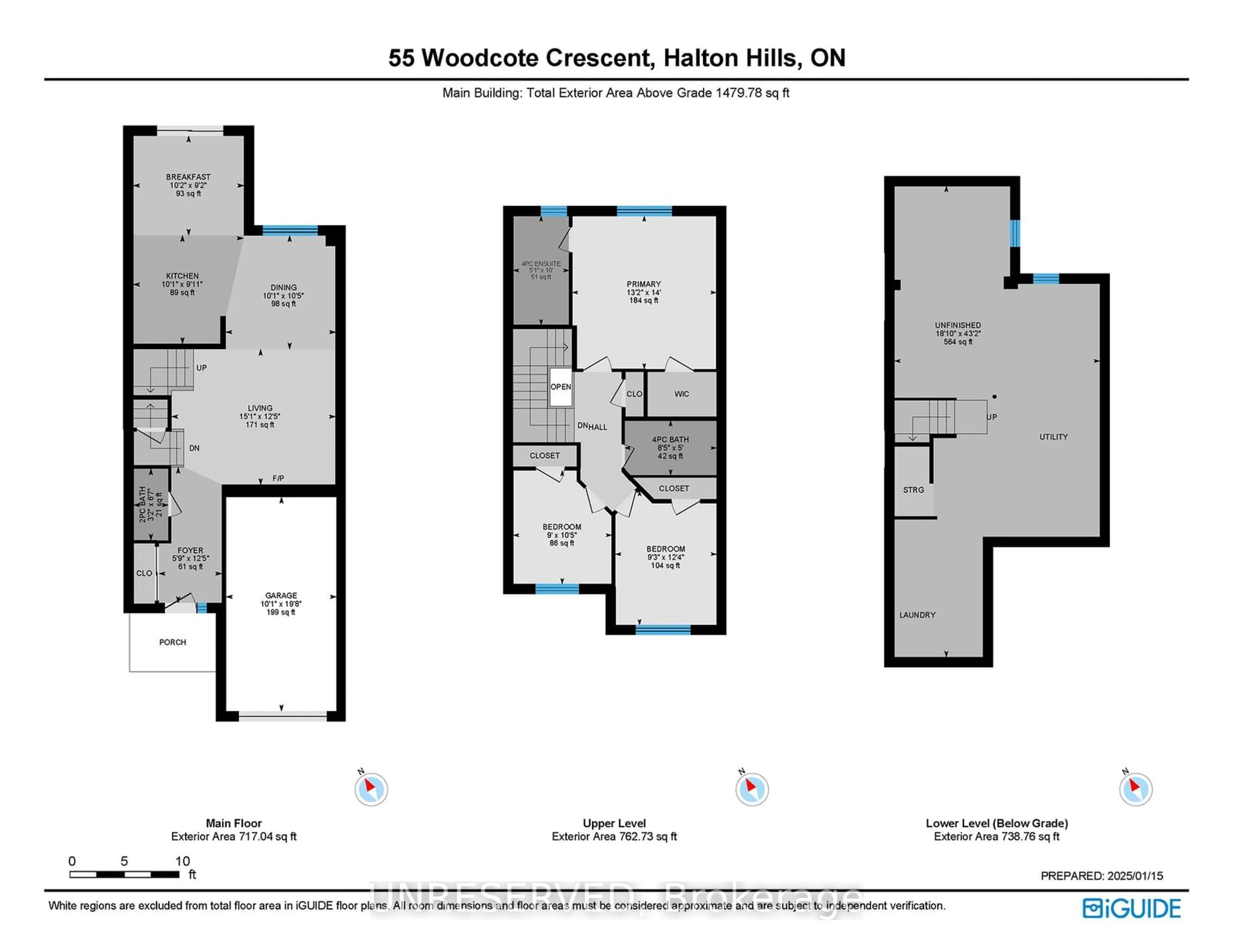 Floor plan for 55 Woodcote Cres, Halton Hills Ontario L7G 6M1