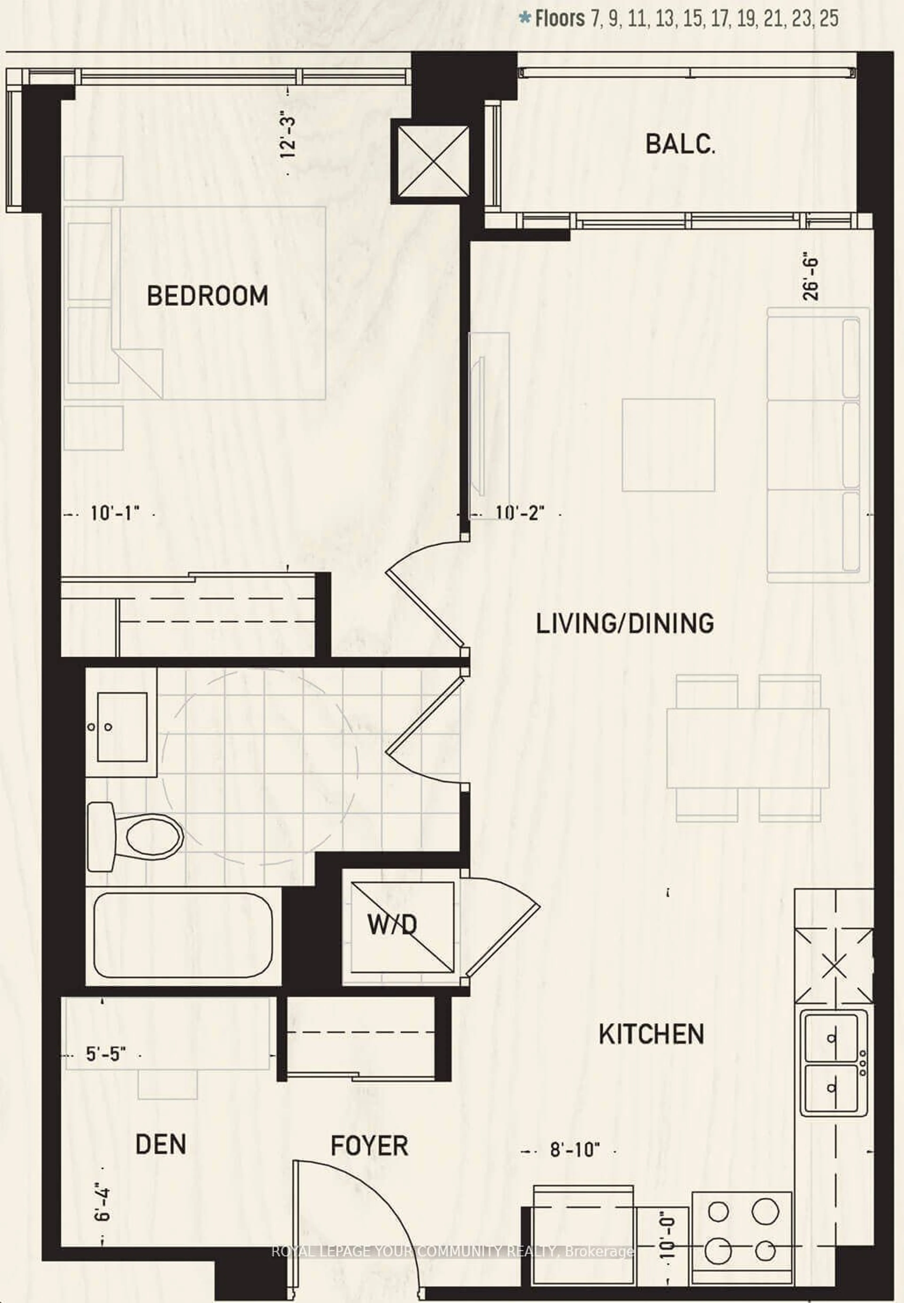 Floor plan for 297 Oak Walk Dr #2205, Oakville Ontario L6H 3R6