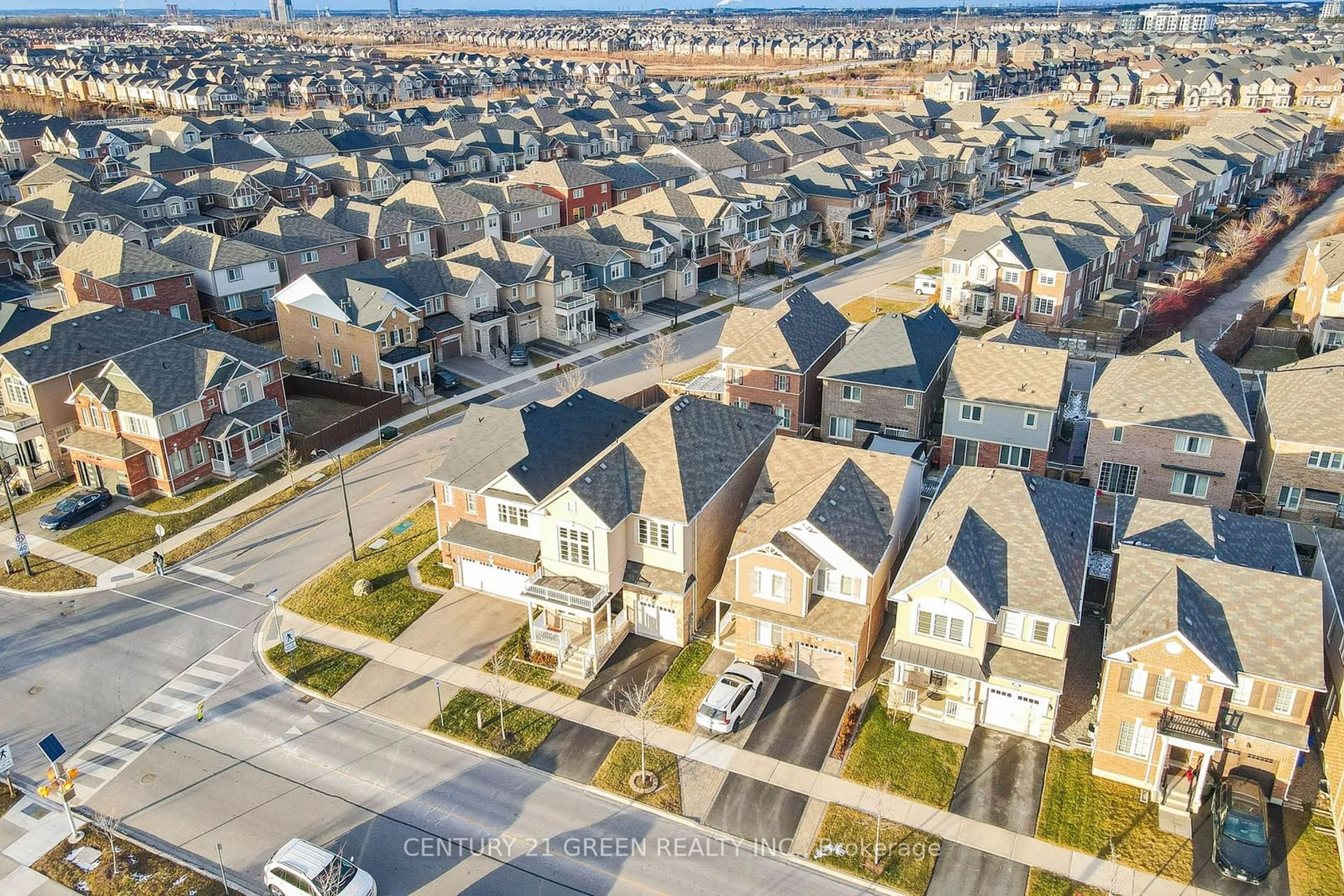 A pic from outside/outdoor area/front of a property/back of a property/a pic from drone, street for 1373 Leger Way, Milton Ontario L9E 1E3