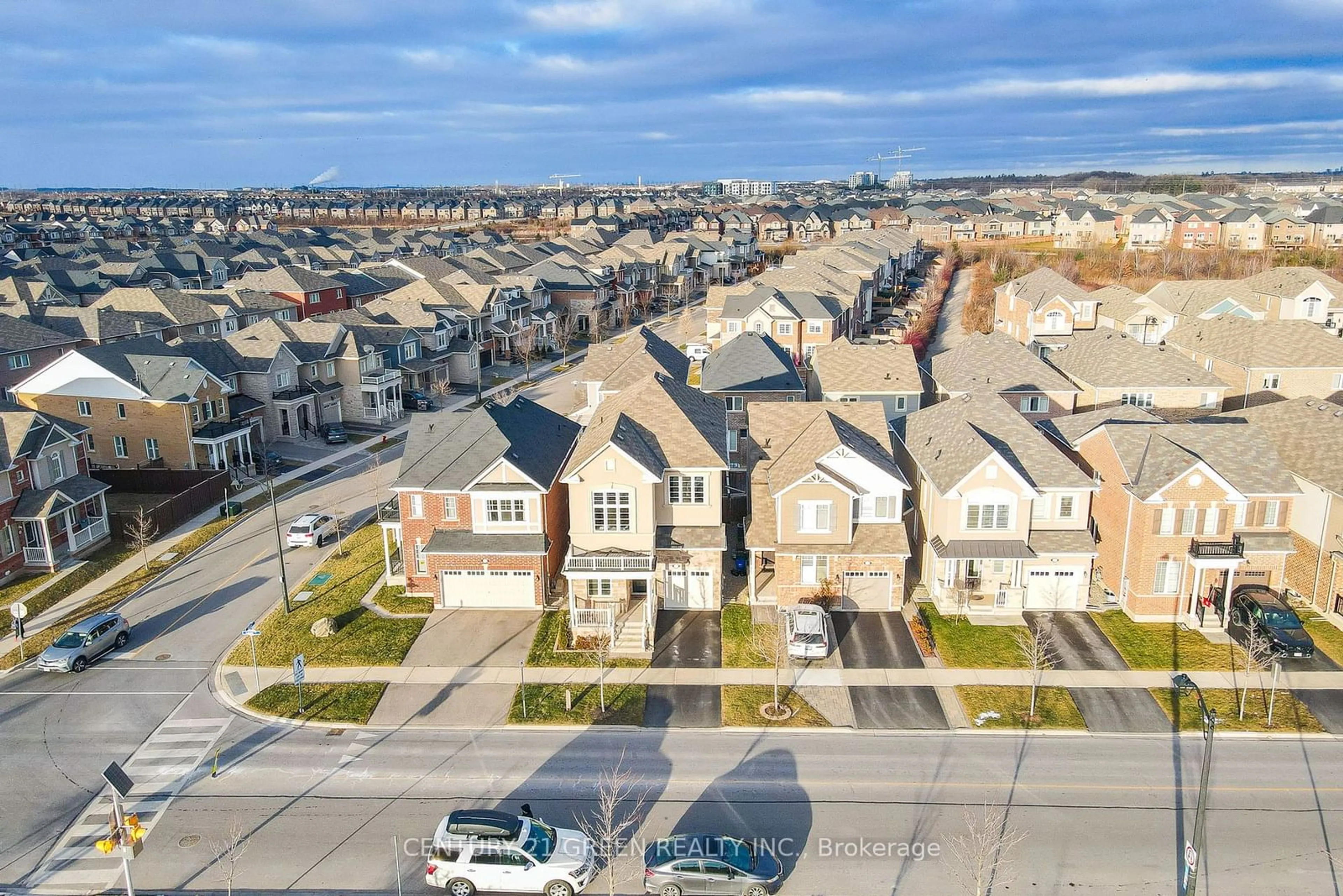 A pic from outside/outdoor area/front of a property/back of a property/a pic from drone, street for 1373 Leger Way, Milton Ontario L9E 1E3