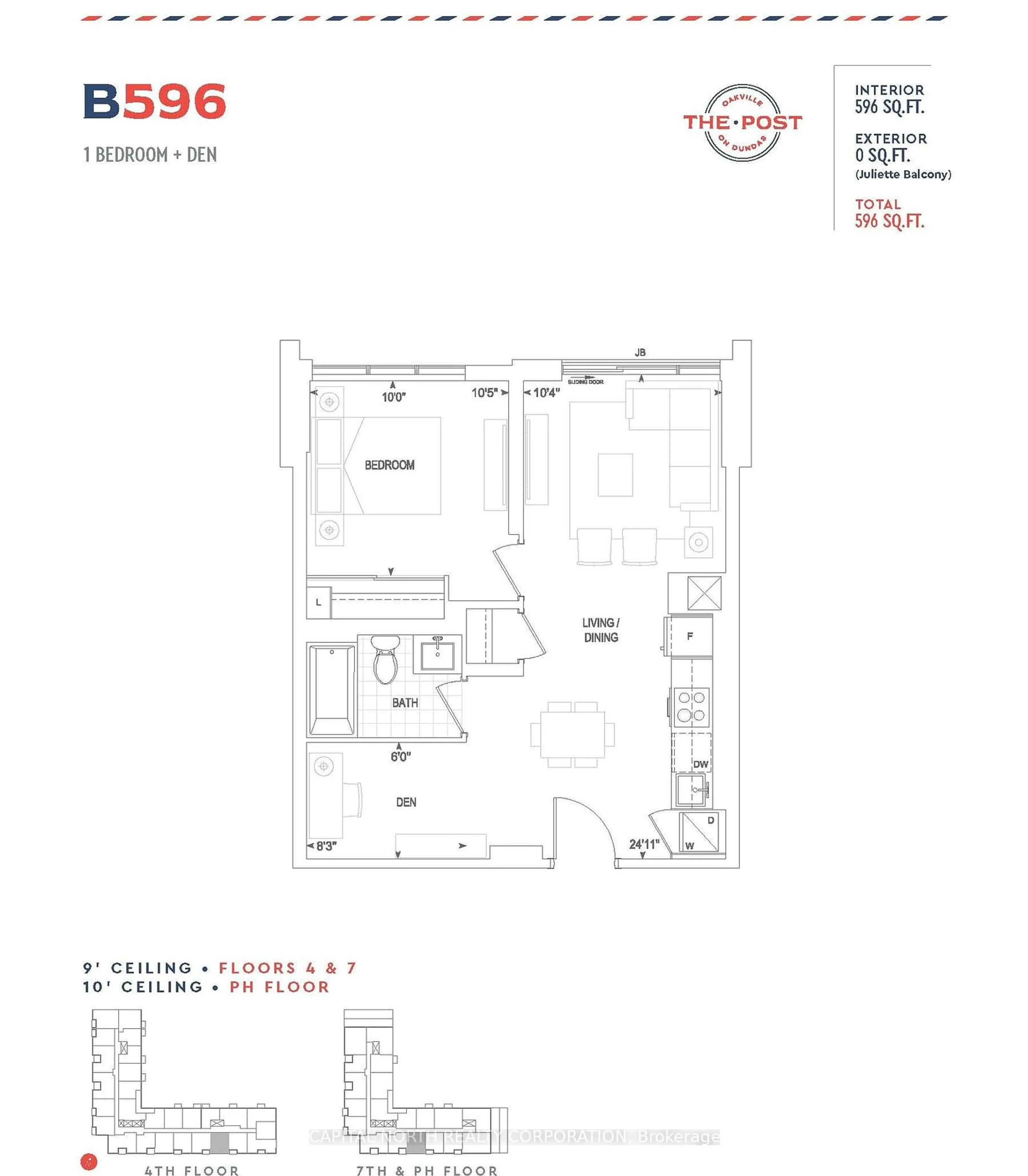 Floor plan for 412 Silver Maple Rd #708, Oakville Ontario L6H 0S2