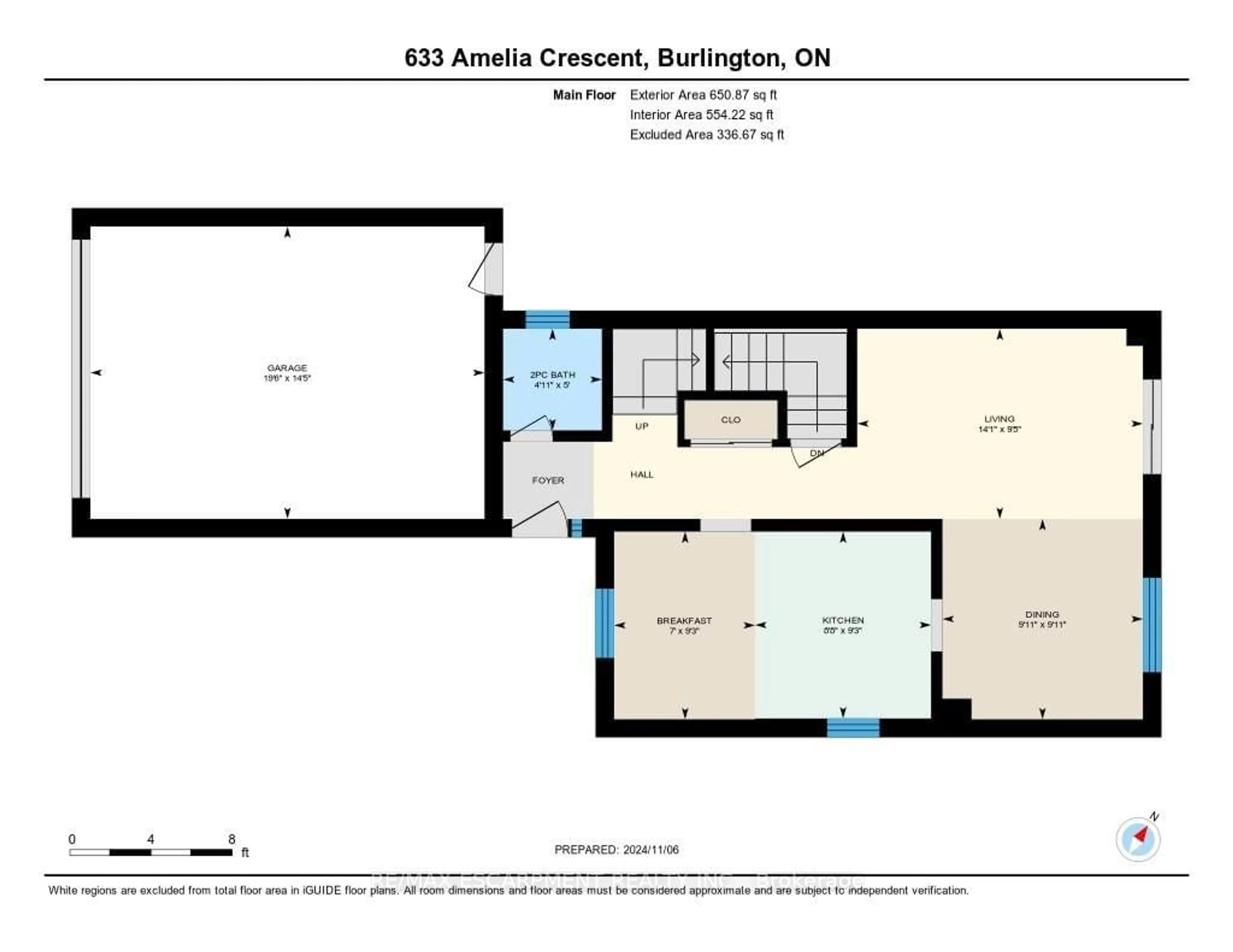 Floor plan for 633 Amelia Cres, Burlington Ontario L7L 6E6