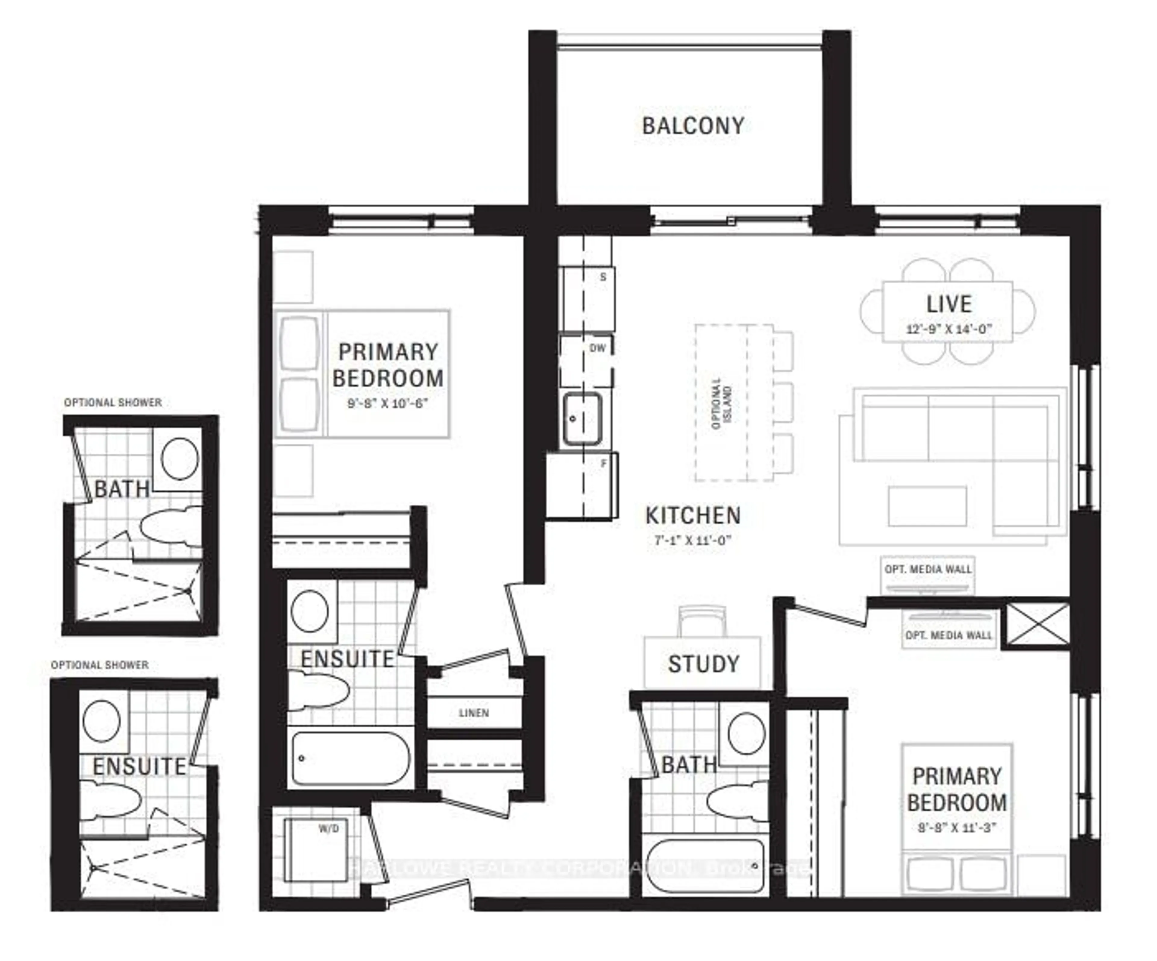 Floor plan for 490 Gordon Krantz Ave #207, Milton Ontario L9E 1Z4