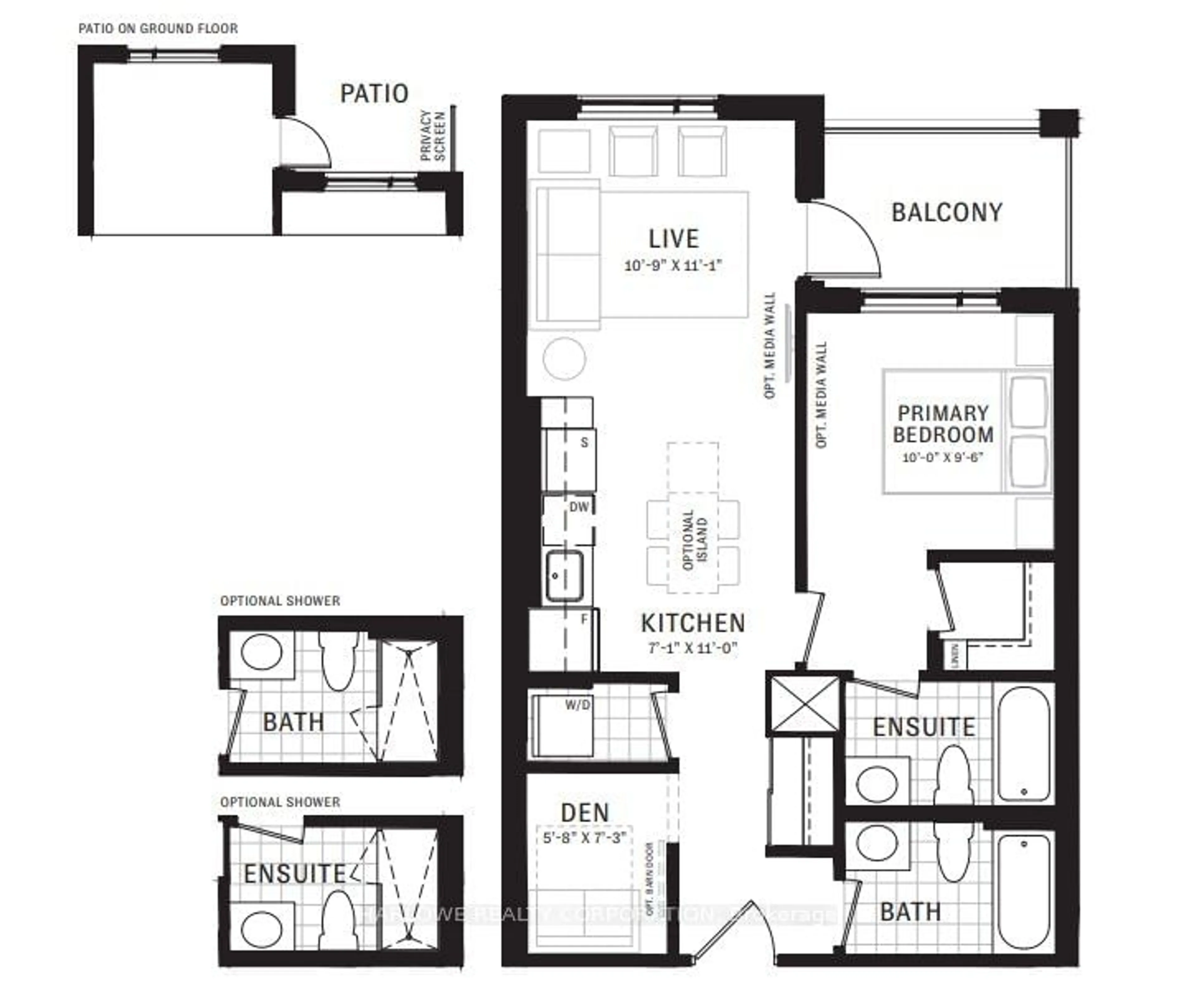 Floor plan for 490 Gordon Krantz Ave #404, Milton Ontario L9E 1Z4