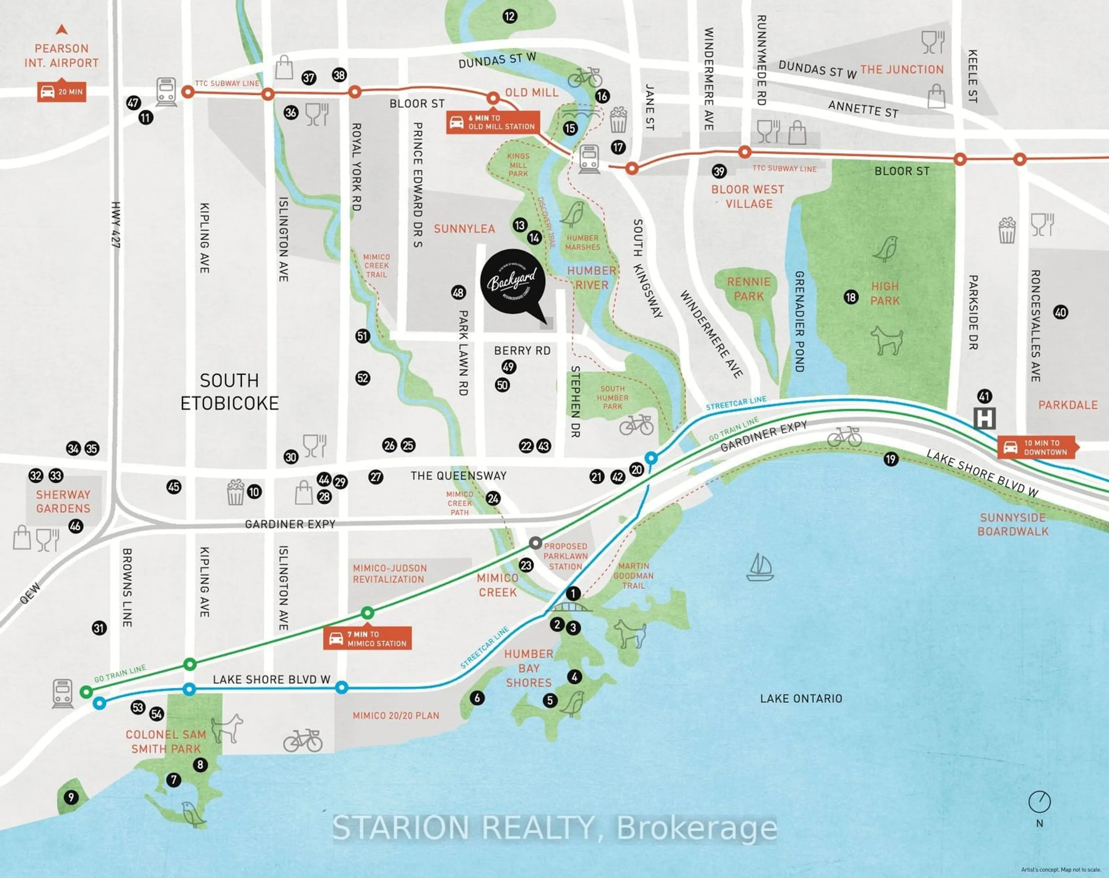 Picture of a map for 25 Neighbourhood Lane #513, Toronto Ontario M8Y 0C4