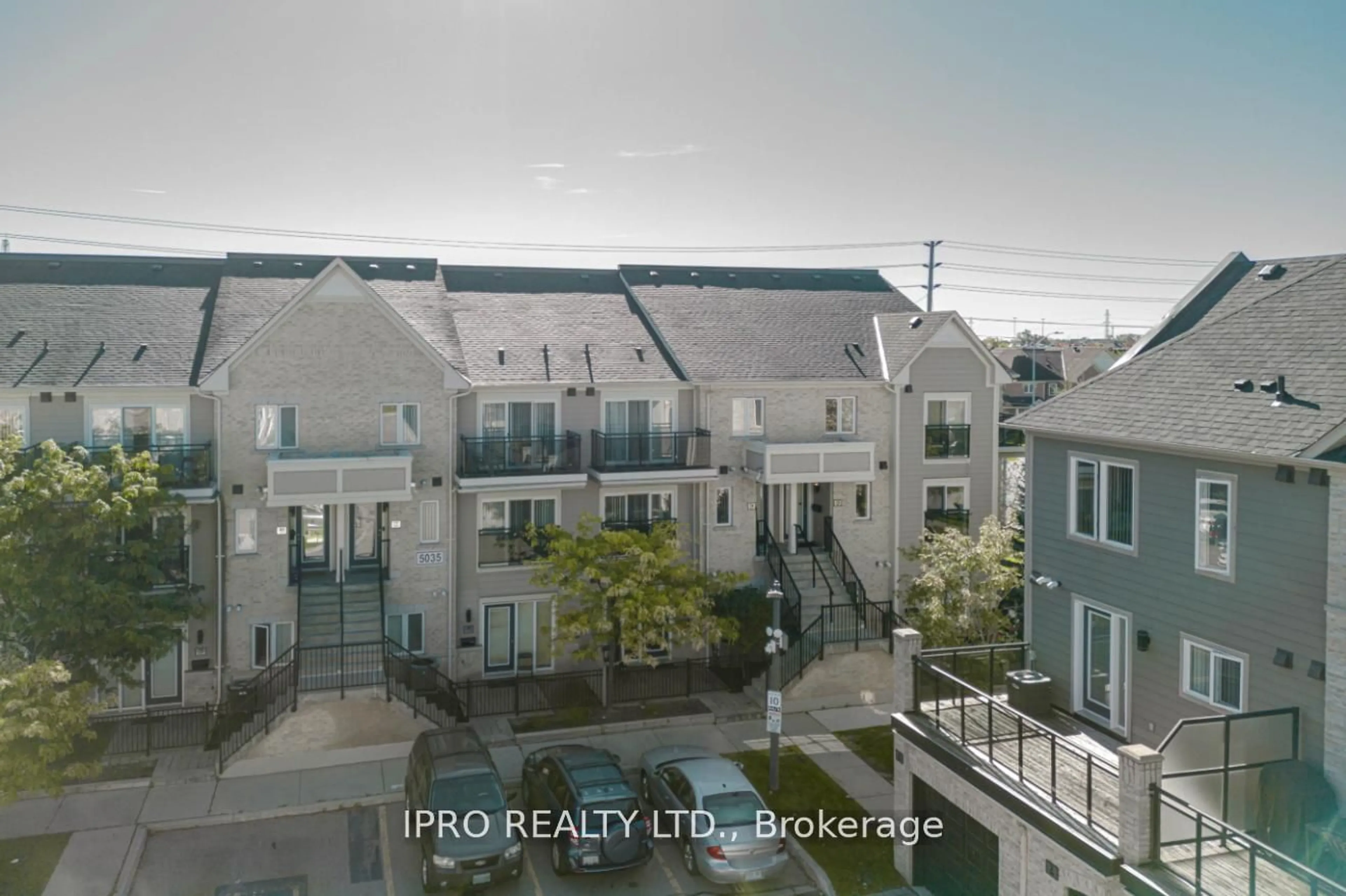 A pic from outside/outdoor area/front of a property/back of a property/a pic from drone, city buildings view from balcony for 5035 Oscar Peterson Blvd #75, Mississauga Ontario L5M 0P4