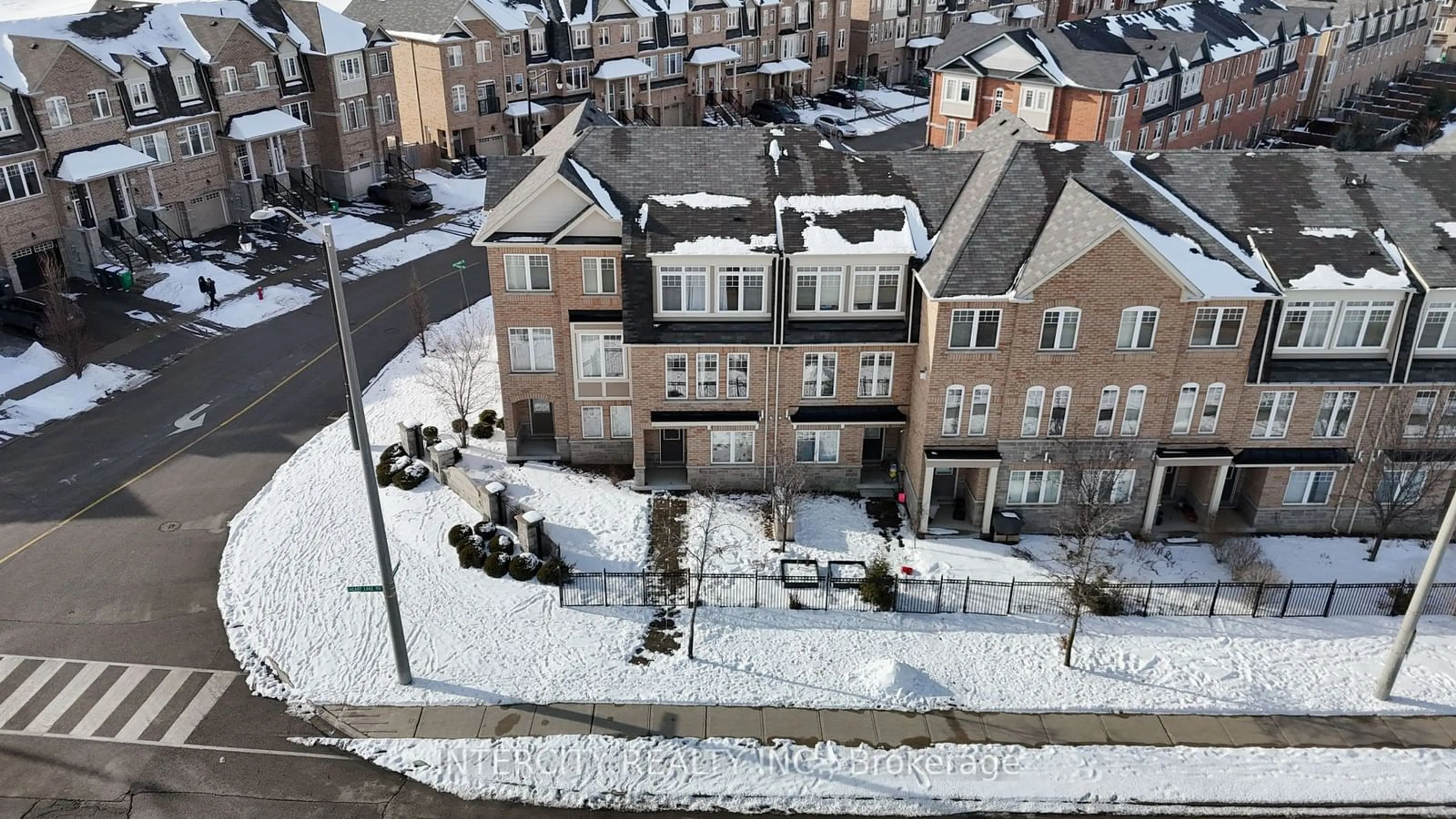 A pic from outside/outdoor area/front of a property/back of a property/a pic from drone, city buildings view from balcony for 110 Magdalene Cescent Cres, Brampton Ontario L6Z 0G7