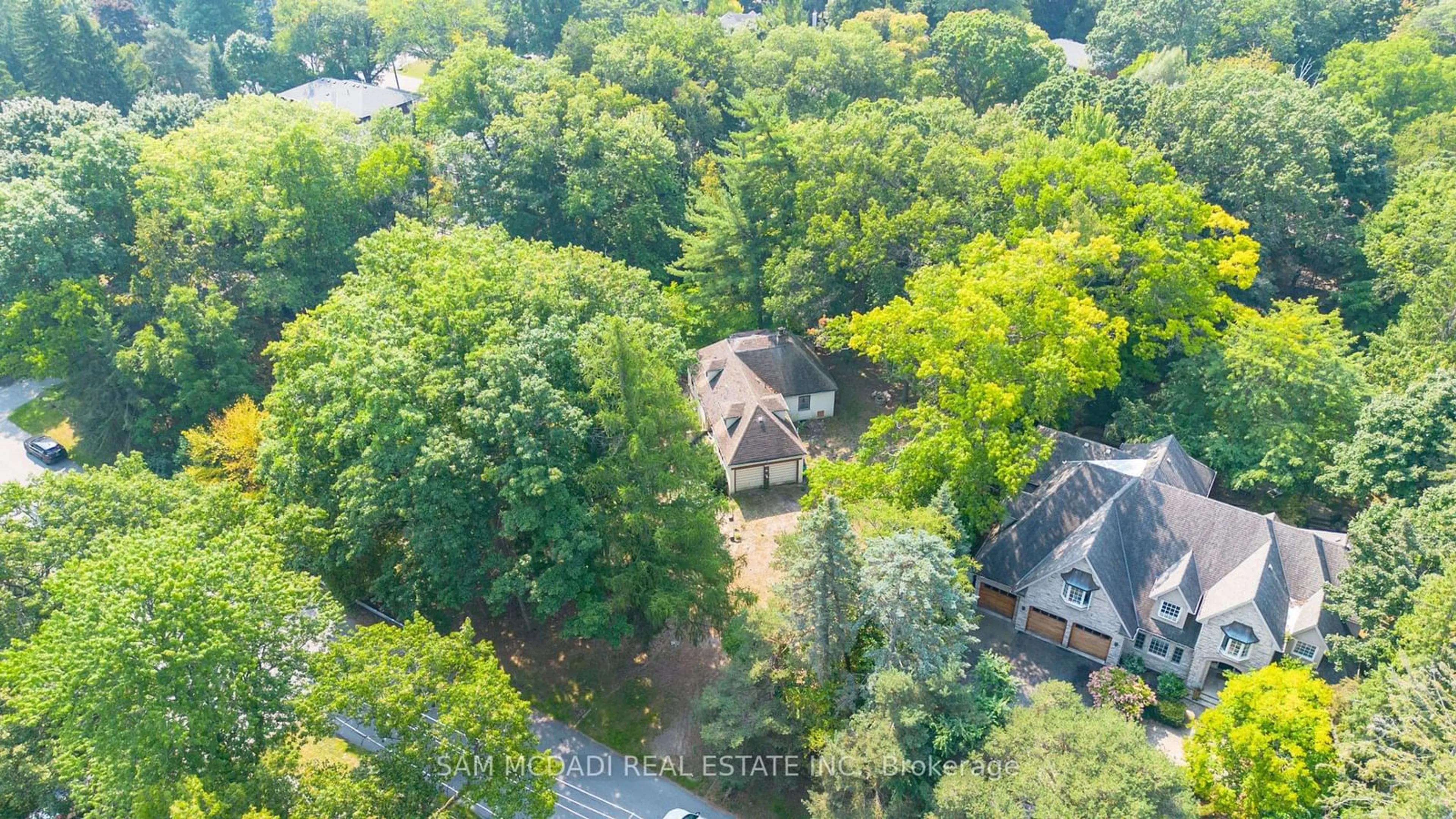 A pic from outside/outdoor area/front of a property/back of a property/a pic from drone, forest/trees view for 1322 Birchview Dr, Mississauga Ontario L5H 3E4