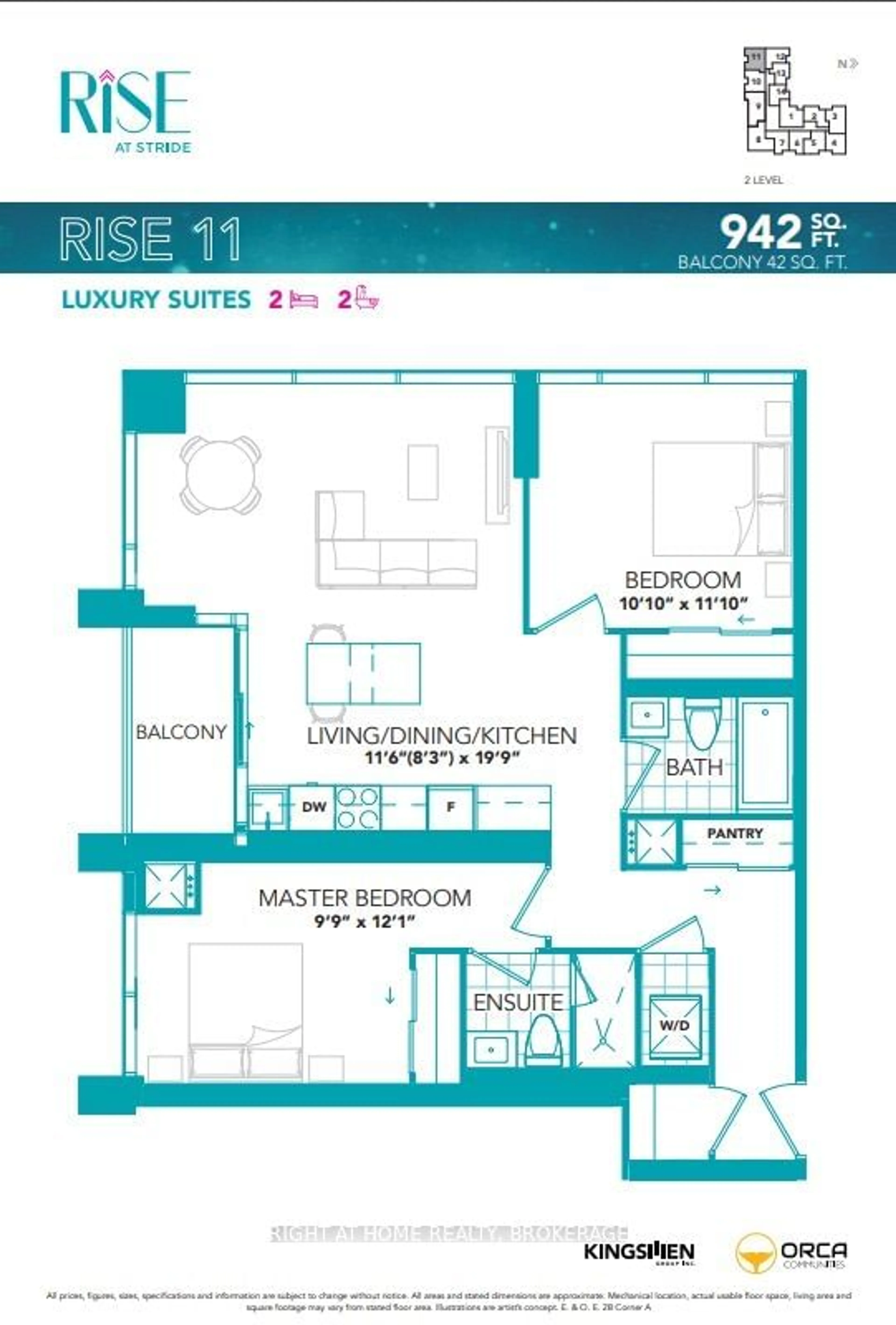 Floor plan for 1063 Douglas mccurdy Cmn #211, Mississauga Ontario L5G 0C5