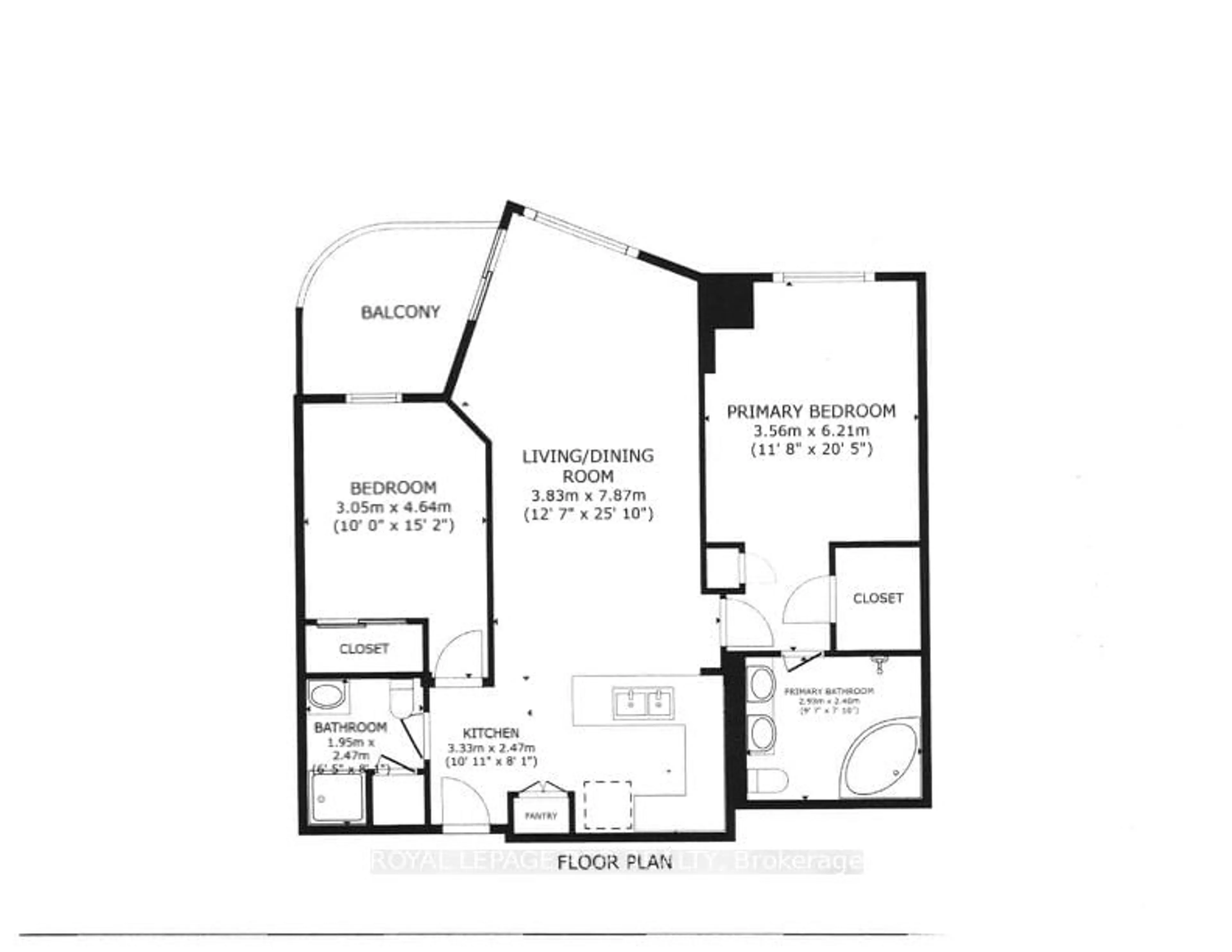 Floor plan for 2111 Lake Shore Blvd #1116, Toronto Ontario M8V 4B2