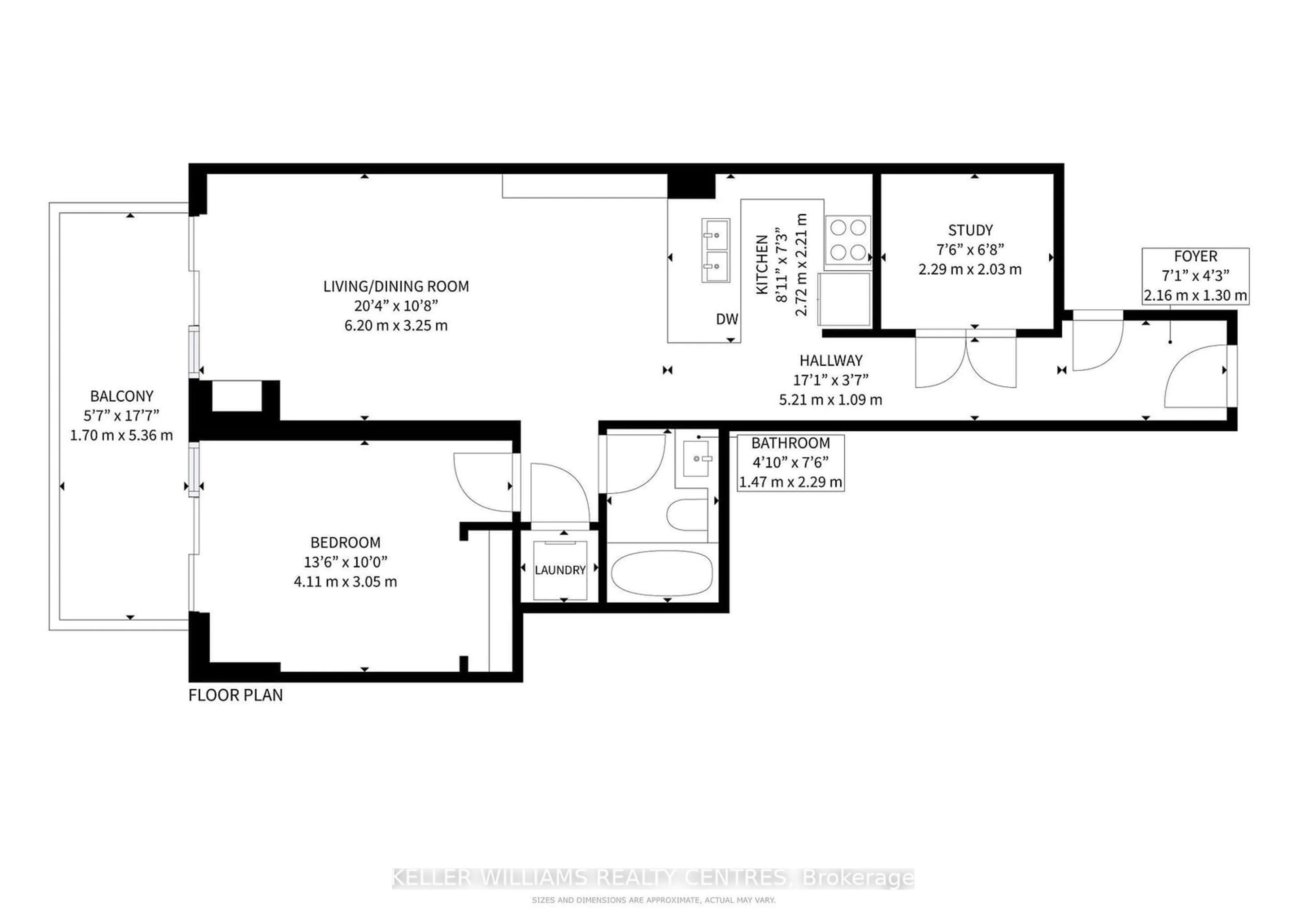 Floor plan for 58 Marine Parade Dr #1209, Toronto Ontario M8V 4G1