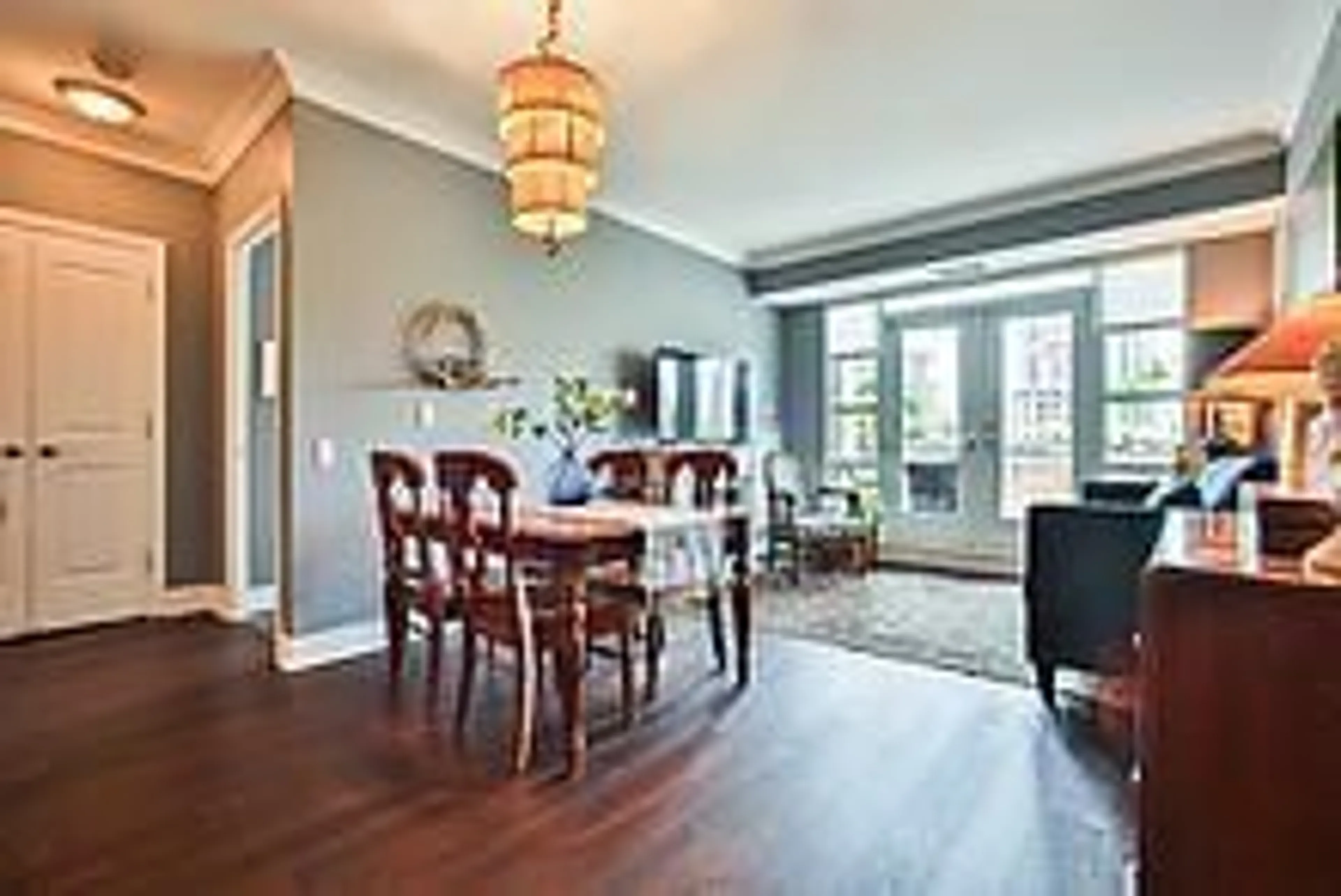 Dining room, wood/laminate floor for 9 Burnhamthorpe Cres #401, Toronto Ontario M9A 0A6