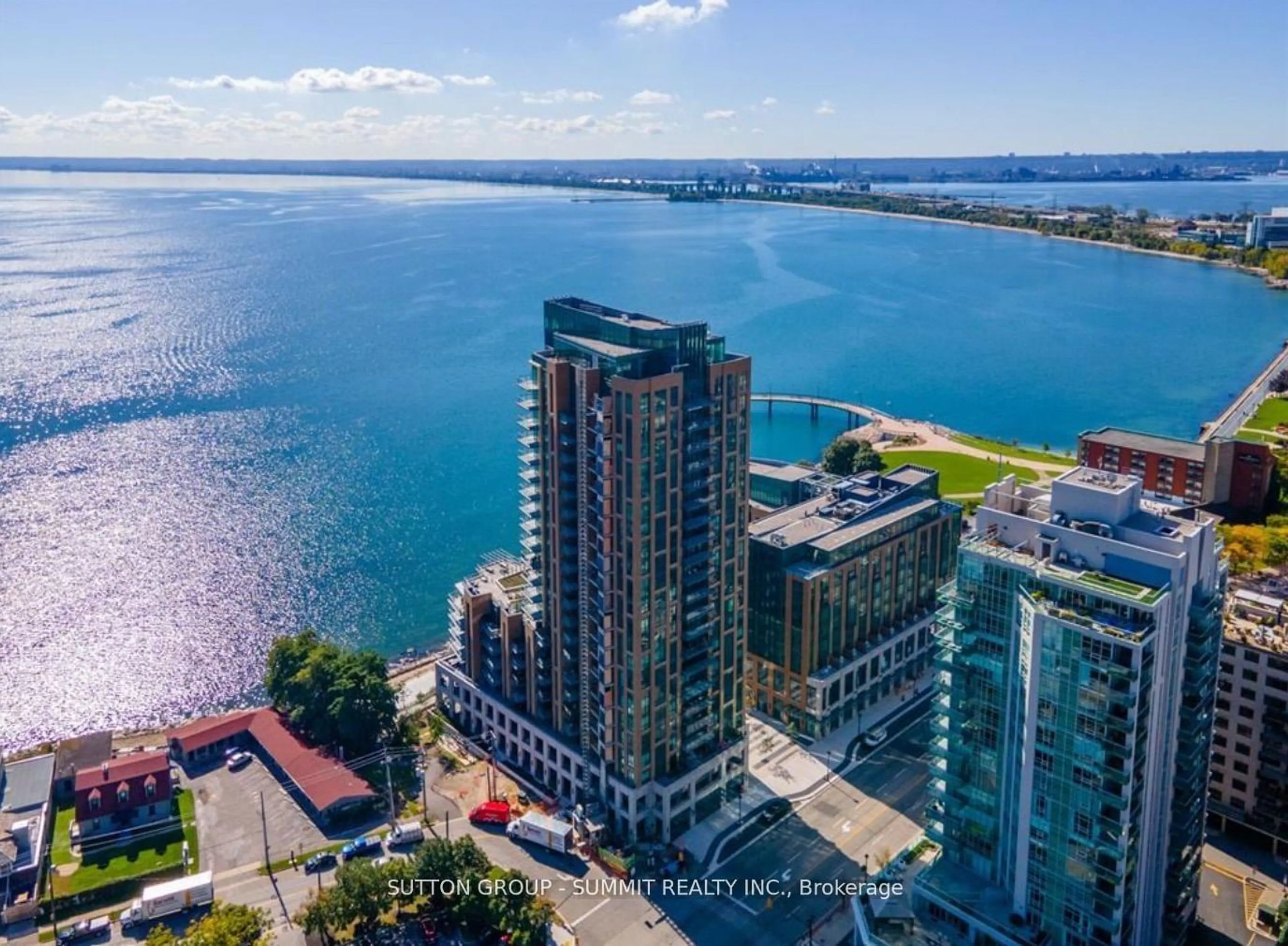 A pic from outside/outdoor area/front of a property/back of a property/a pic from drone, water/lake/river/ocean view for 2060 LAKESHORE Rd #404, Burlington Ontario L7R 0G2