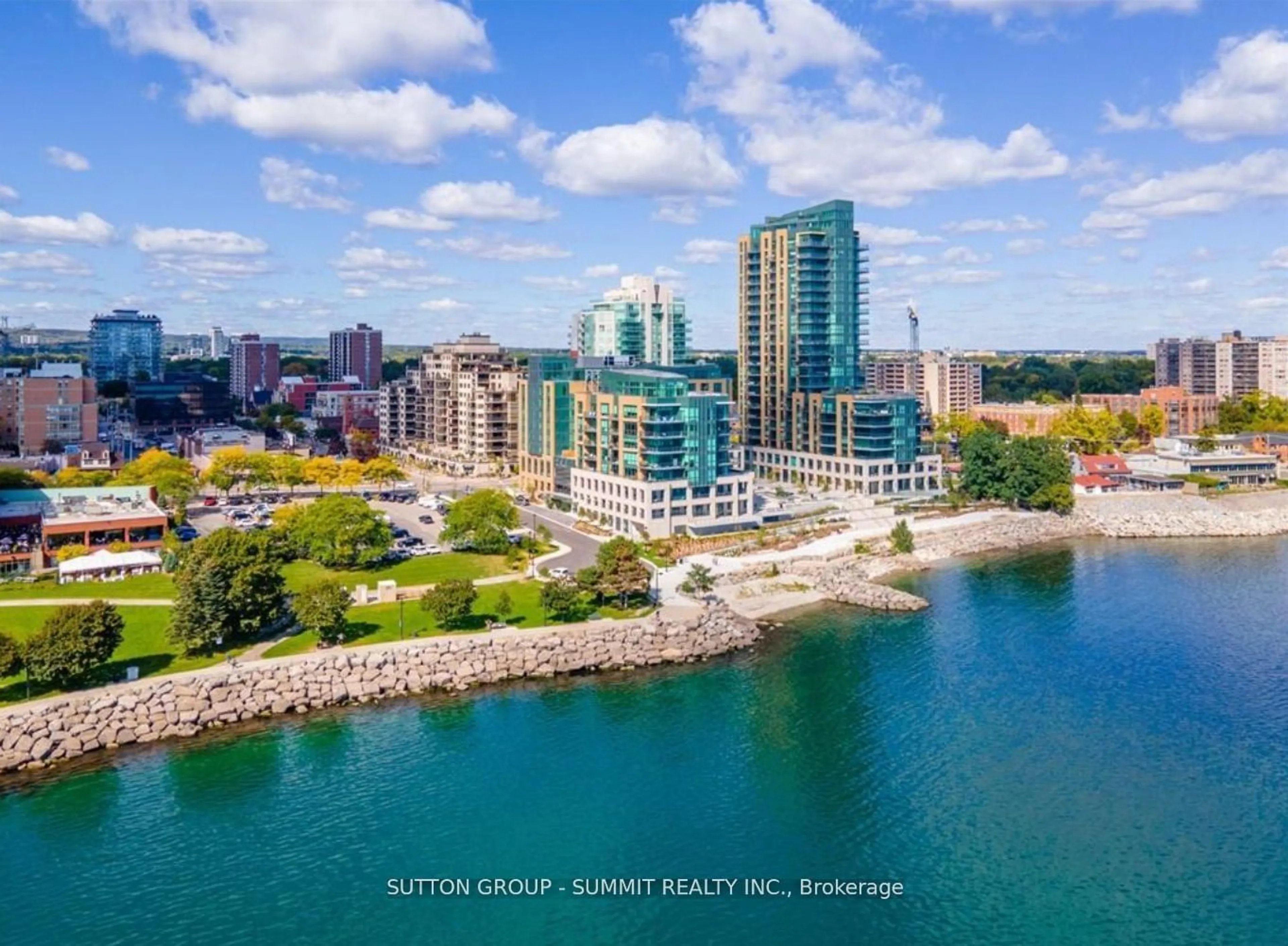 A pic from outside/outdoor area/front of a property/back of a property/a pic from drone, water/lake/river/ocean view for 2060 LAKESHORE Rd #404, Burlington Ontario L7R 0G2