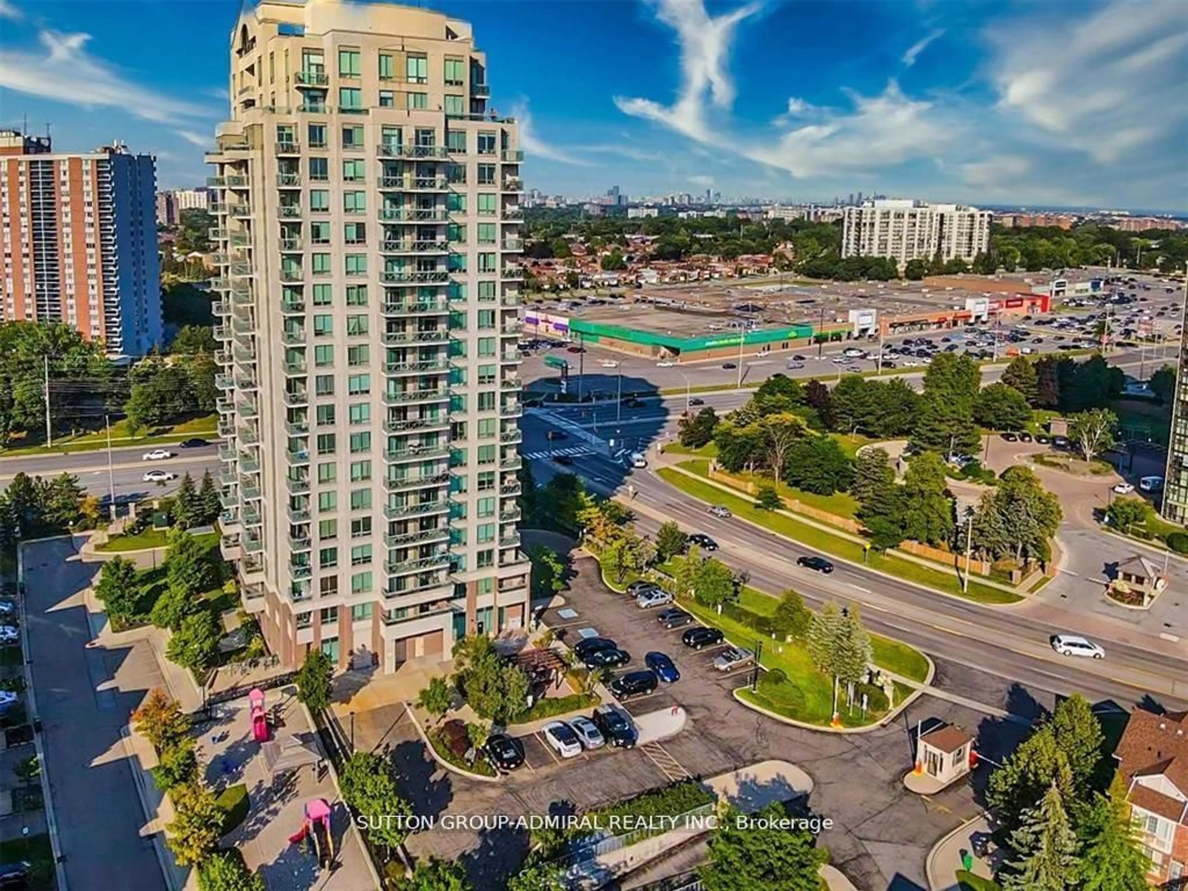 A pic from outside/outdoor area/front of a property/back of a property/a pic from drone, city buildings view from balcony for 1359 Rathburn Rd #1407, Mississauga Ontario L4W 5P7