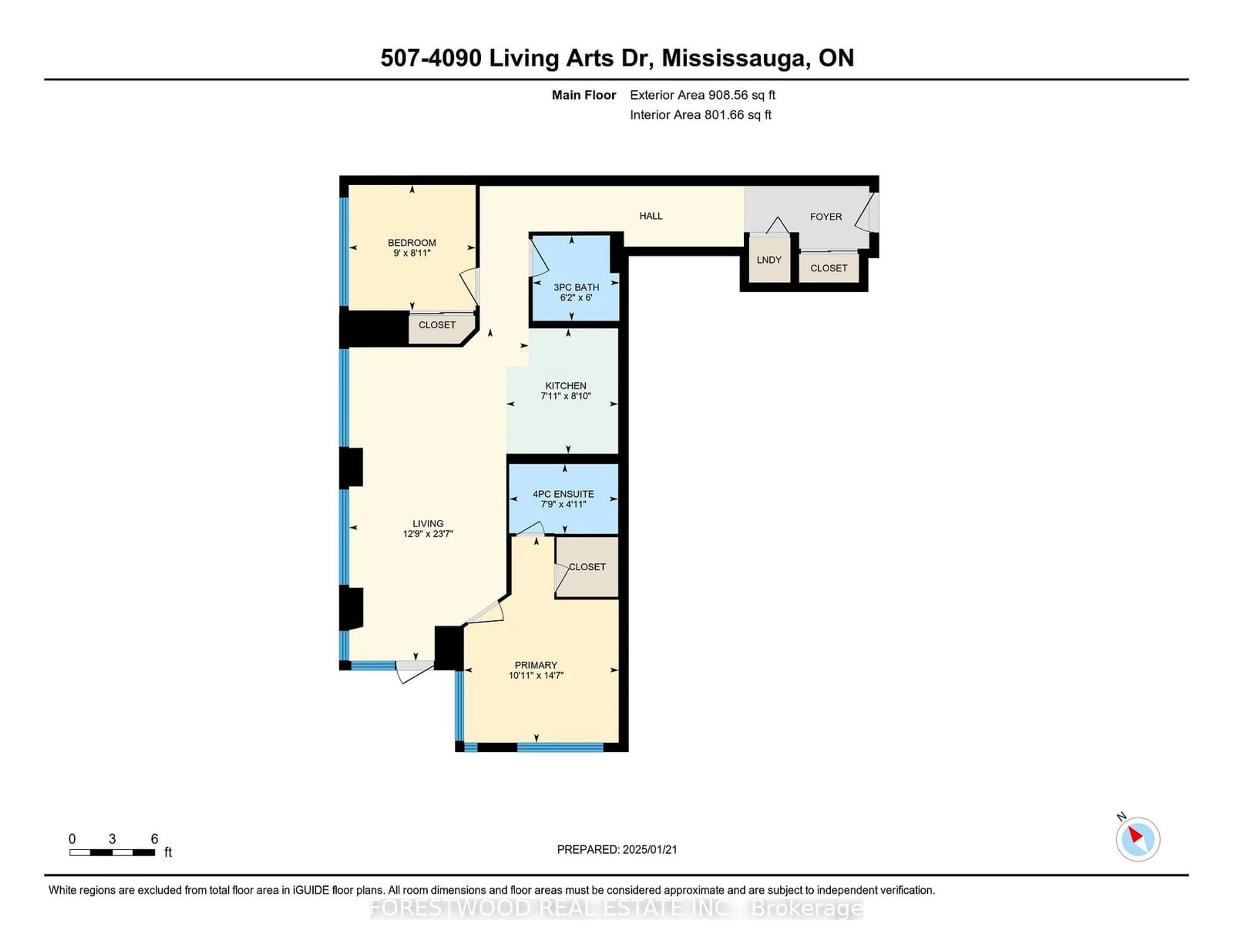 Floor plan for 4090 Living Arts Dr #507, Mississauga Ontario L5B 4M8