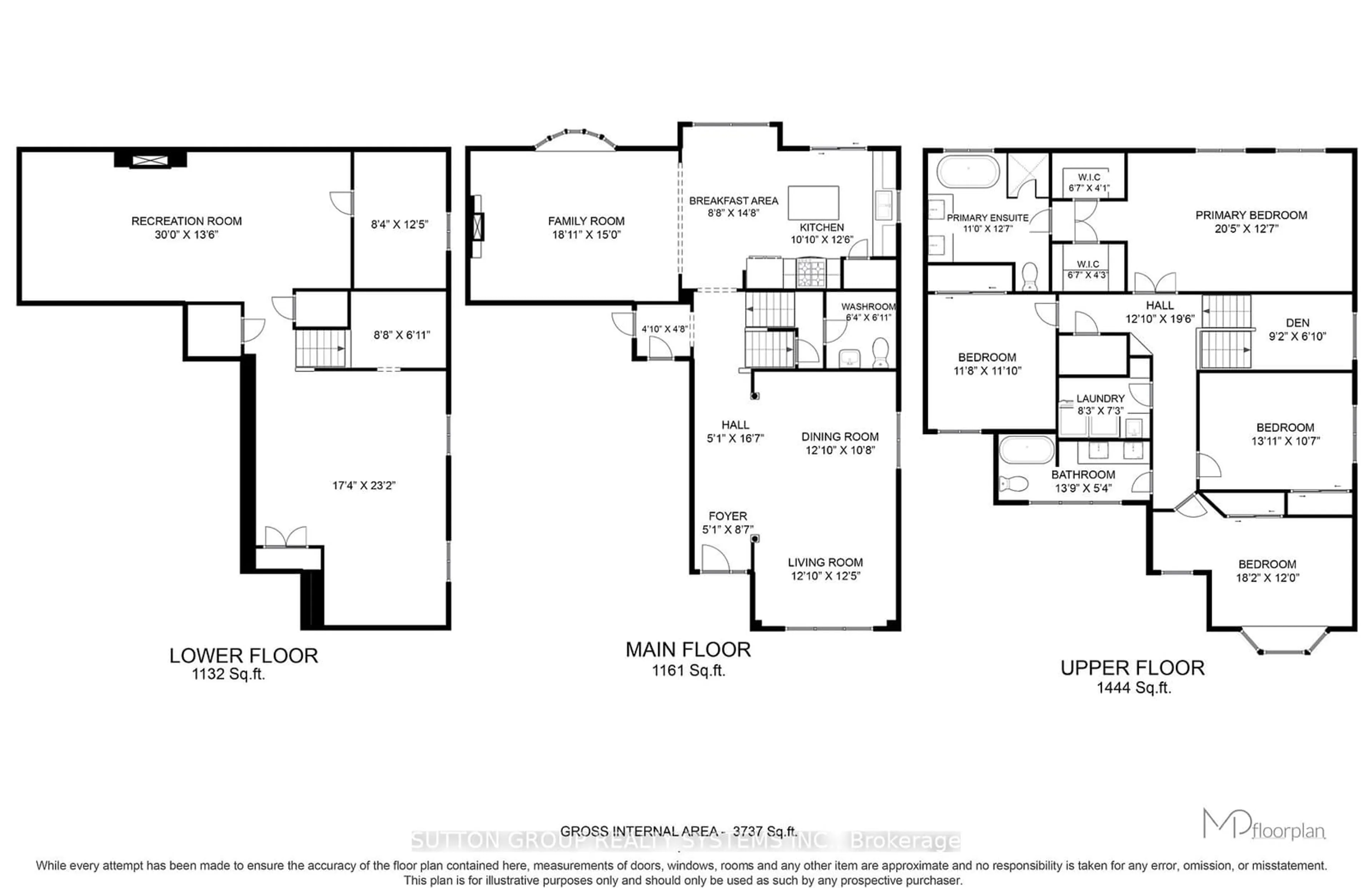 Floor plan for 984 Lancaster Blvd, Milton Ontario L9T 6E1