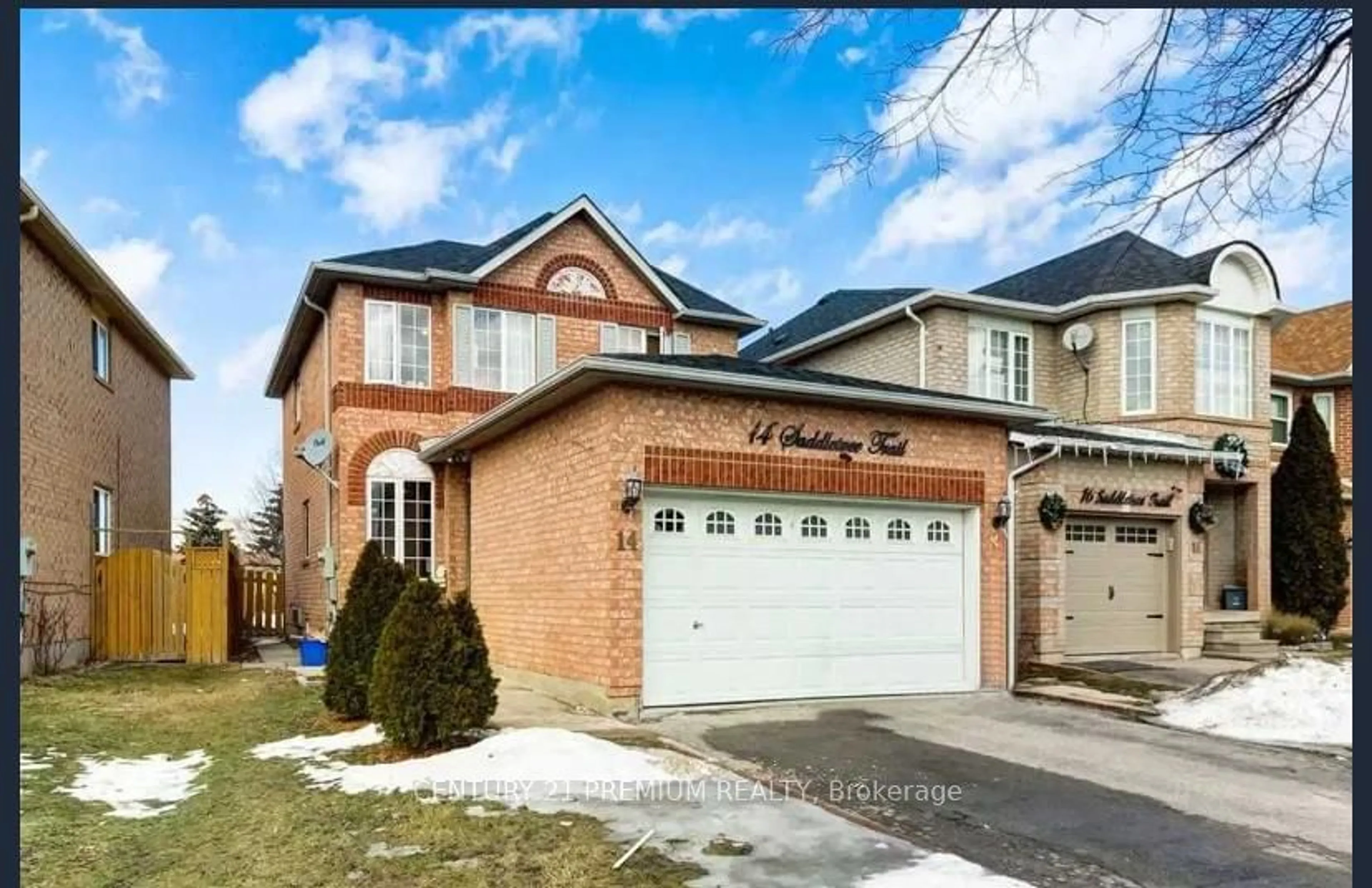 Home with brick exterior material, street for 14 Saddletree Tr, Brampton Ontario L6X 4N1