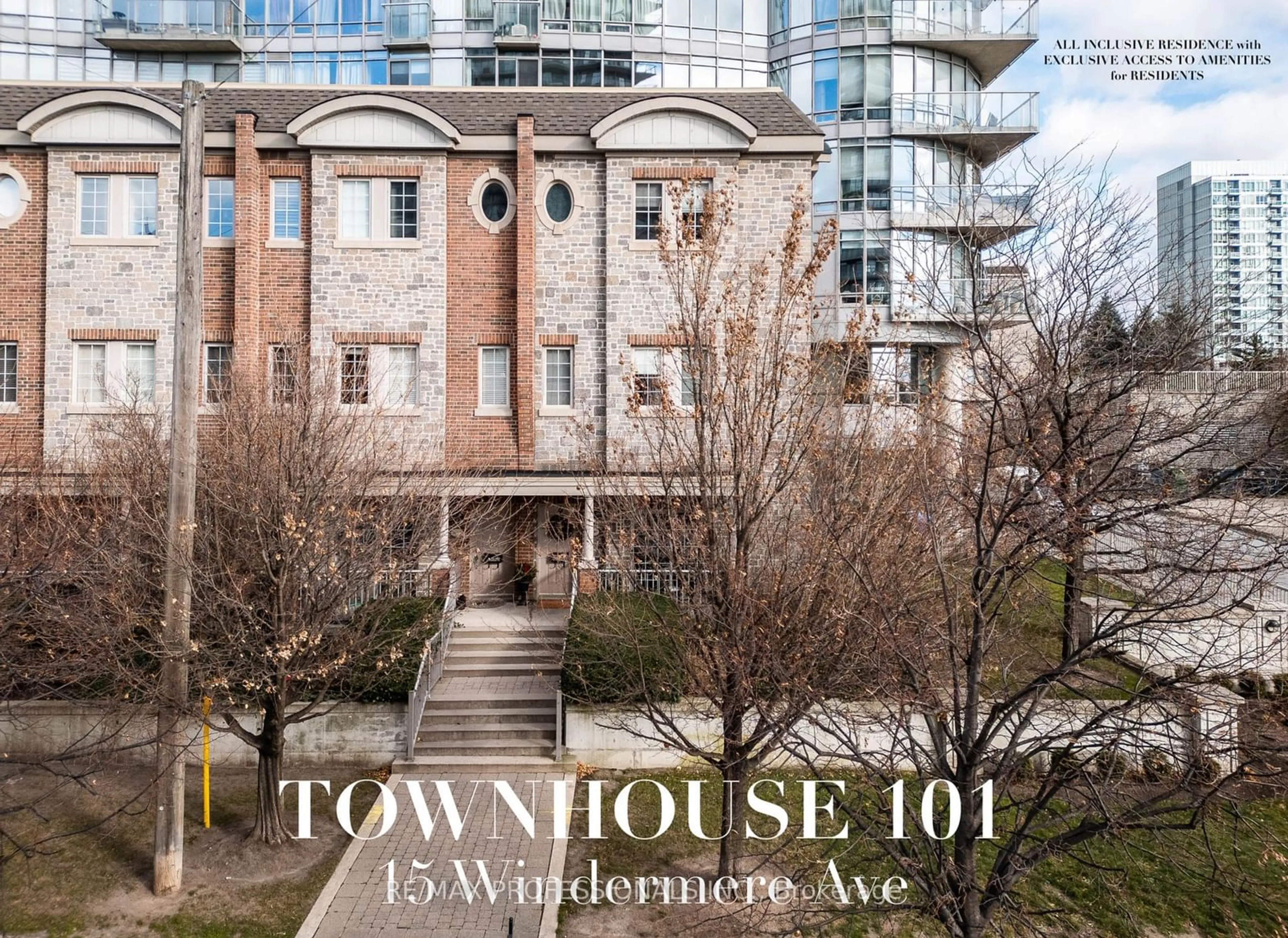 A pic from outside/outdoor area/front of a property/back of a property/a pic from drone, unknown for 15 Windermere Ave #TH101, Toronto Ontario M6S 5A2