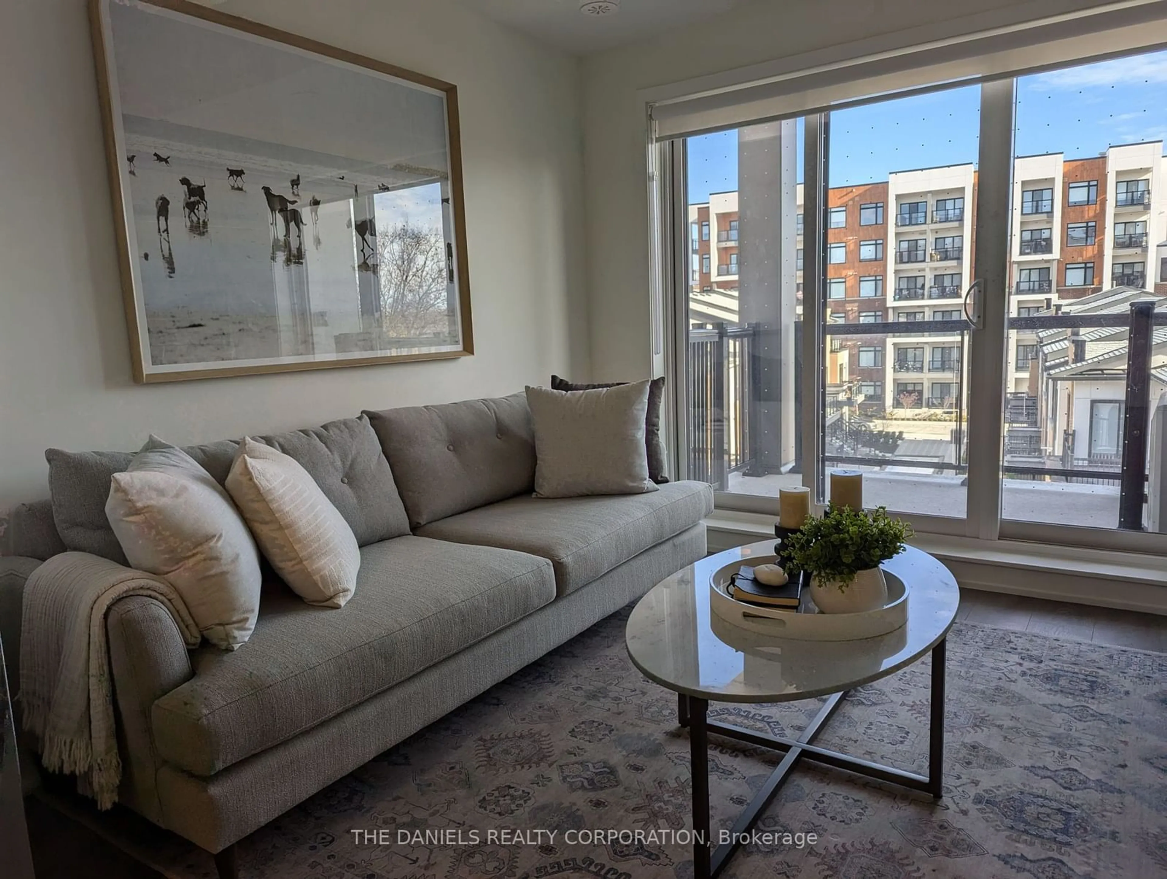 Living room with furniture, unknown for 165 Canon Jackson Dr #410, Toronto Ontario M6M 0C4