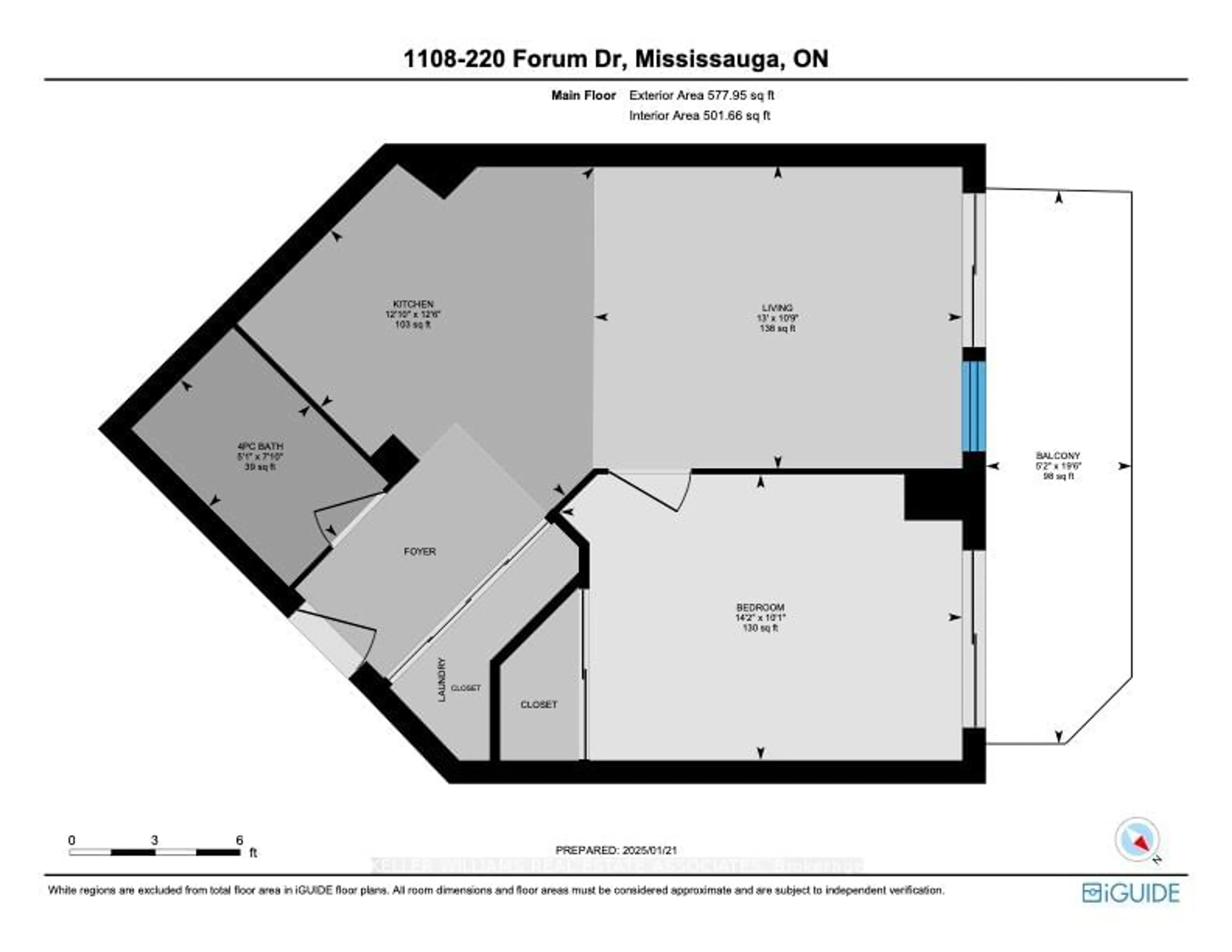 Floor plan for 220 Forum Dr #1108, Mississauga Ontario L4Z 4K1