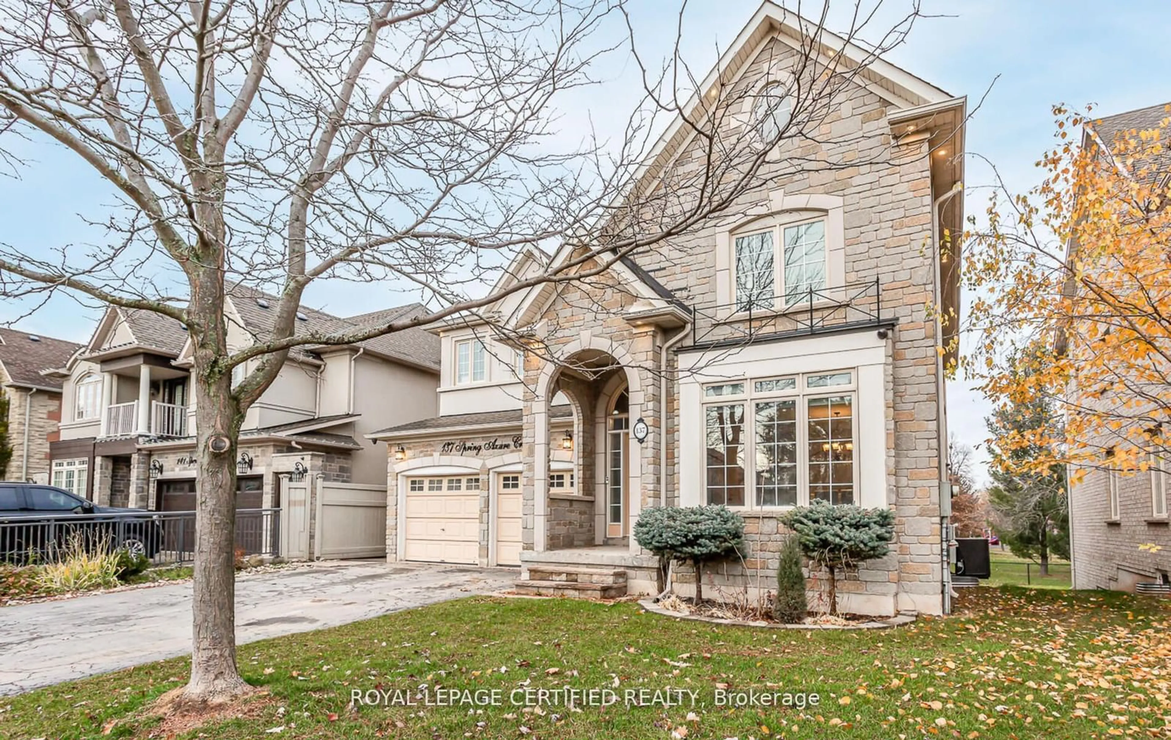 Home with brick exterior material, street for 137 Spring Azure Cres, Oakville Ontario L6L 6V8