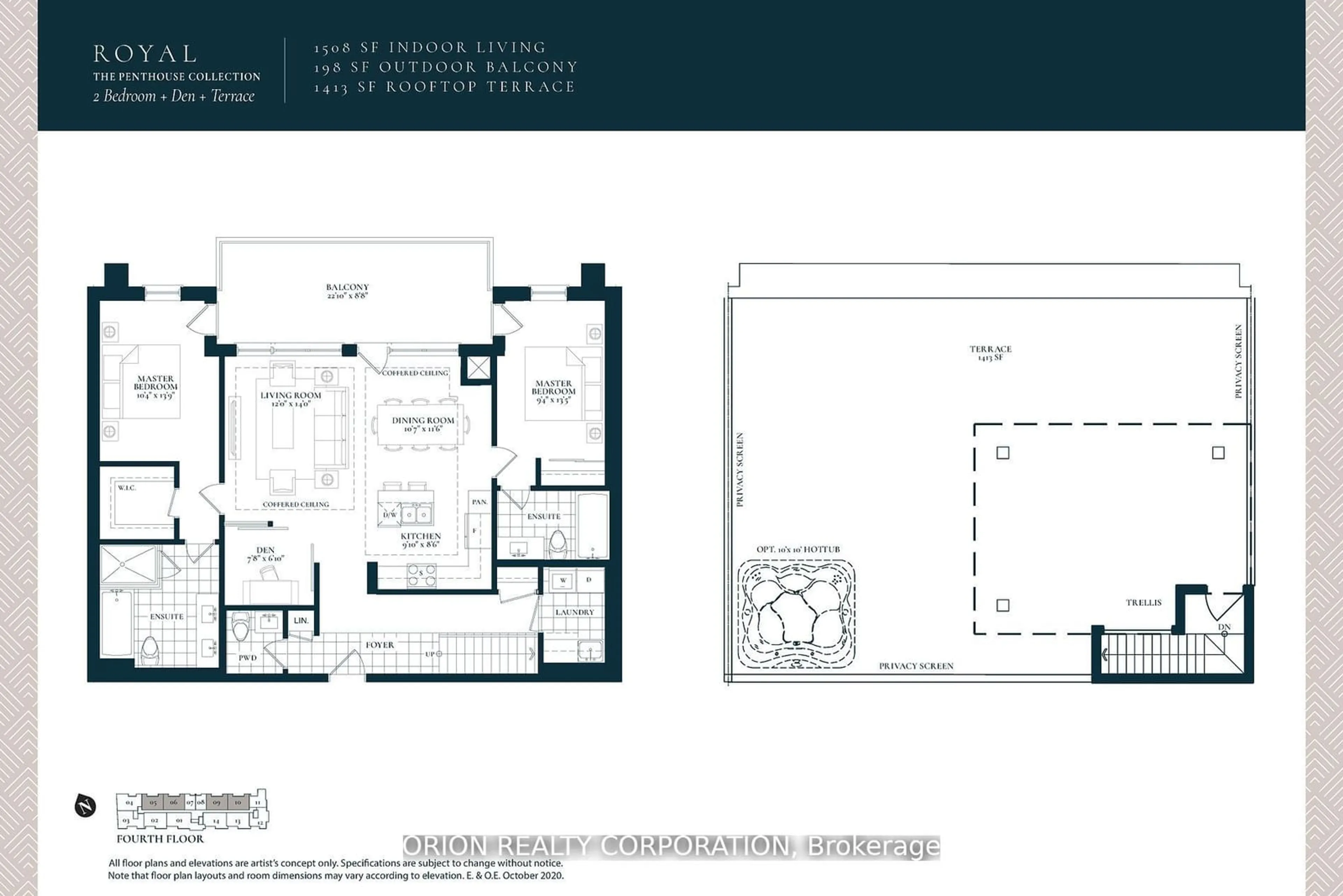 Floor plan for 123 Maurice Dr #406, Oakville Ontario L6K 2W6