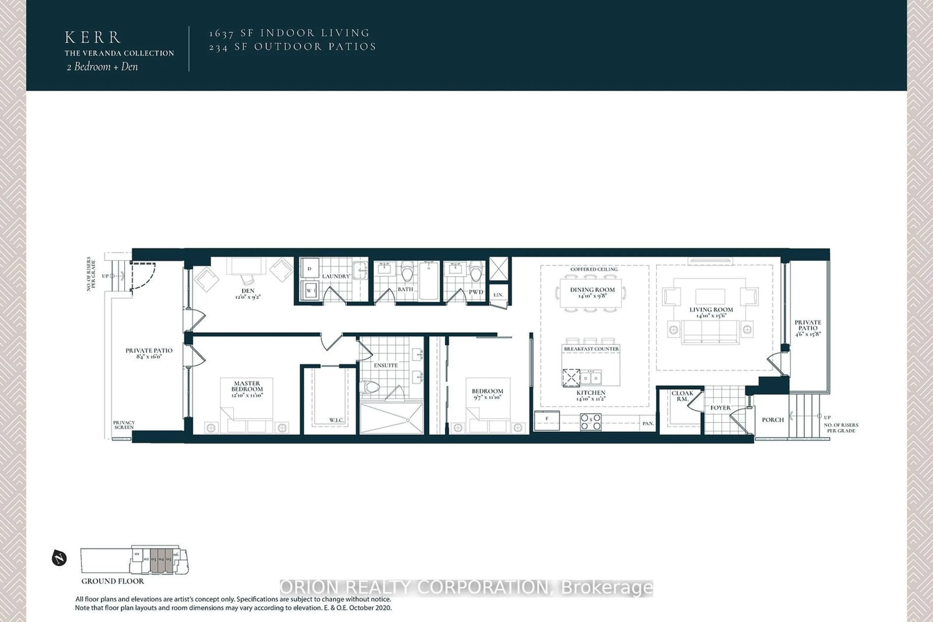 Floor plan for 123 Maurice Dr #105, Oakville Ontario L6K 2W6