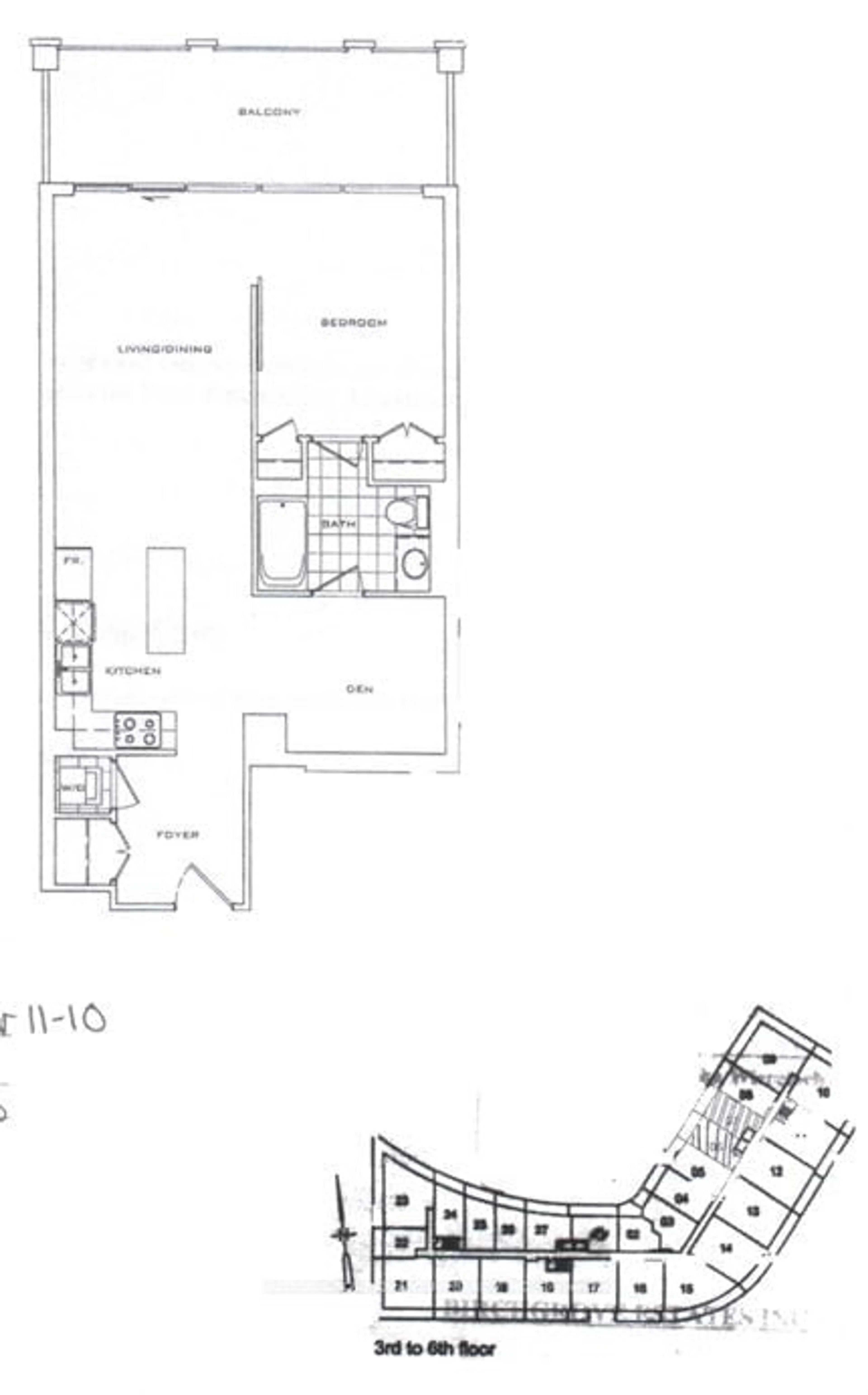 Floor plan for 11 Bronte Rd #406, Oakville Ontario L6L 0E1