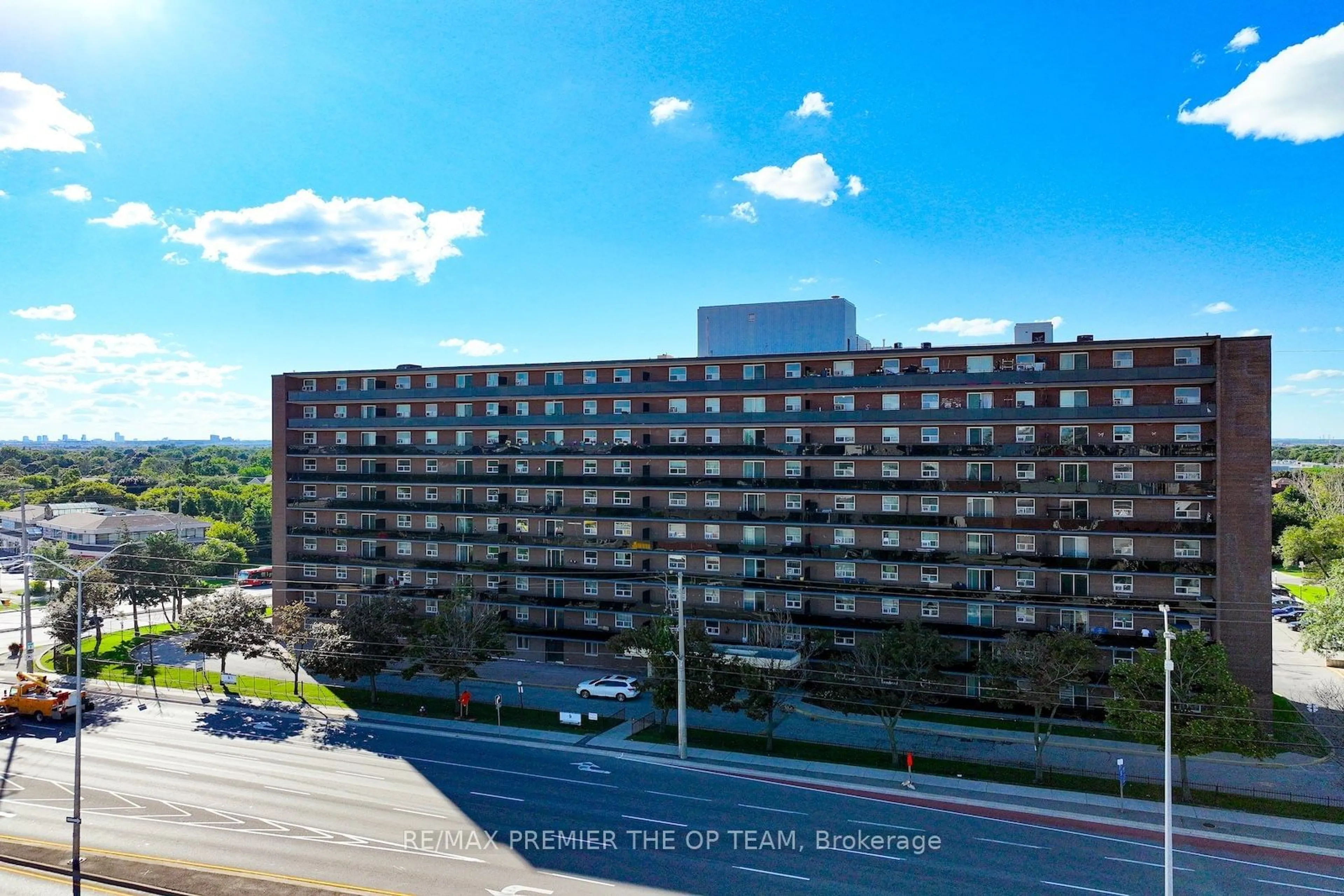 A pic from outside/outdoor area/front of a property/back of a property/a pic from drone, city buildings view from balcony for 3533 Derry Rd #607, Mississauga Ontario L4T 1B1