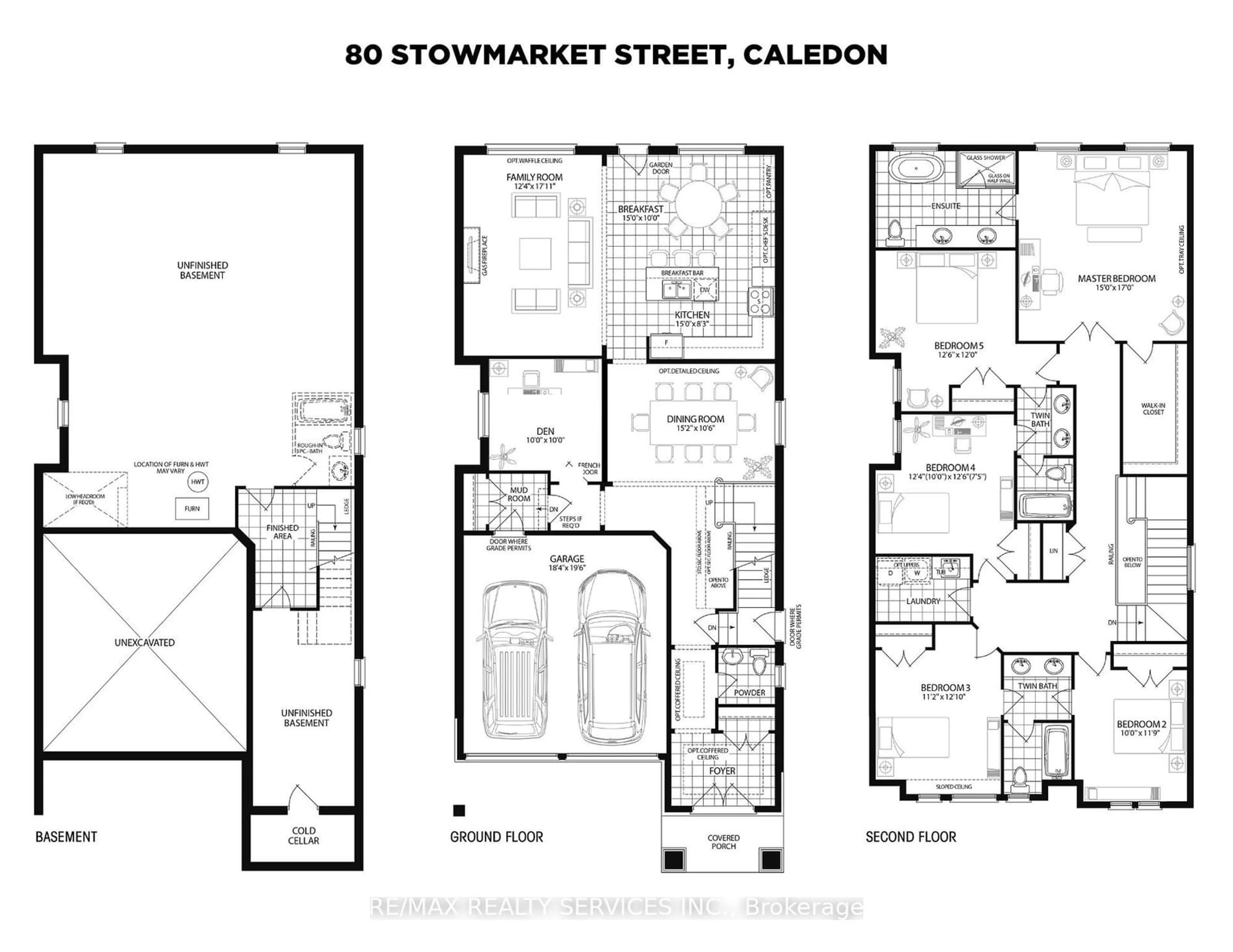 Floor plan for 80 Stowmarket St, Caledon Ontario L7C 3Y5