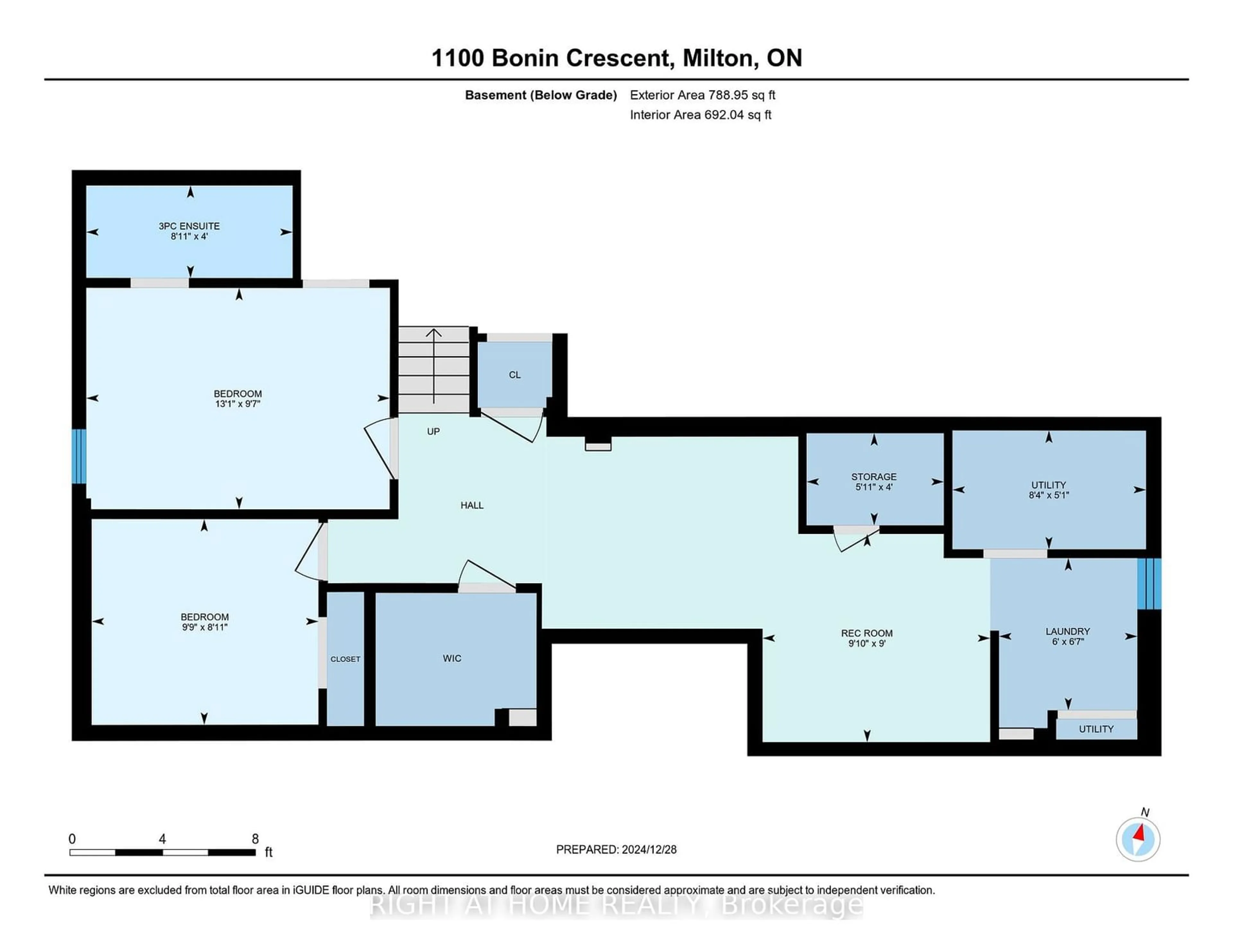 Floor plan for 1100 Bonin Cres, Milton Ontario L9T 6T3