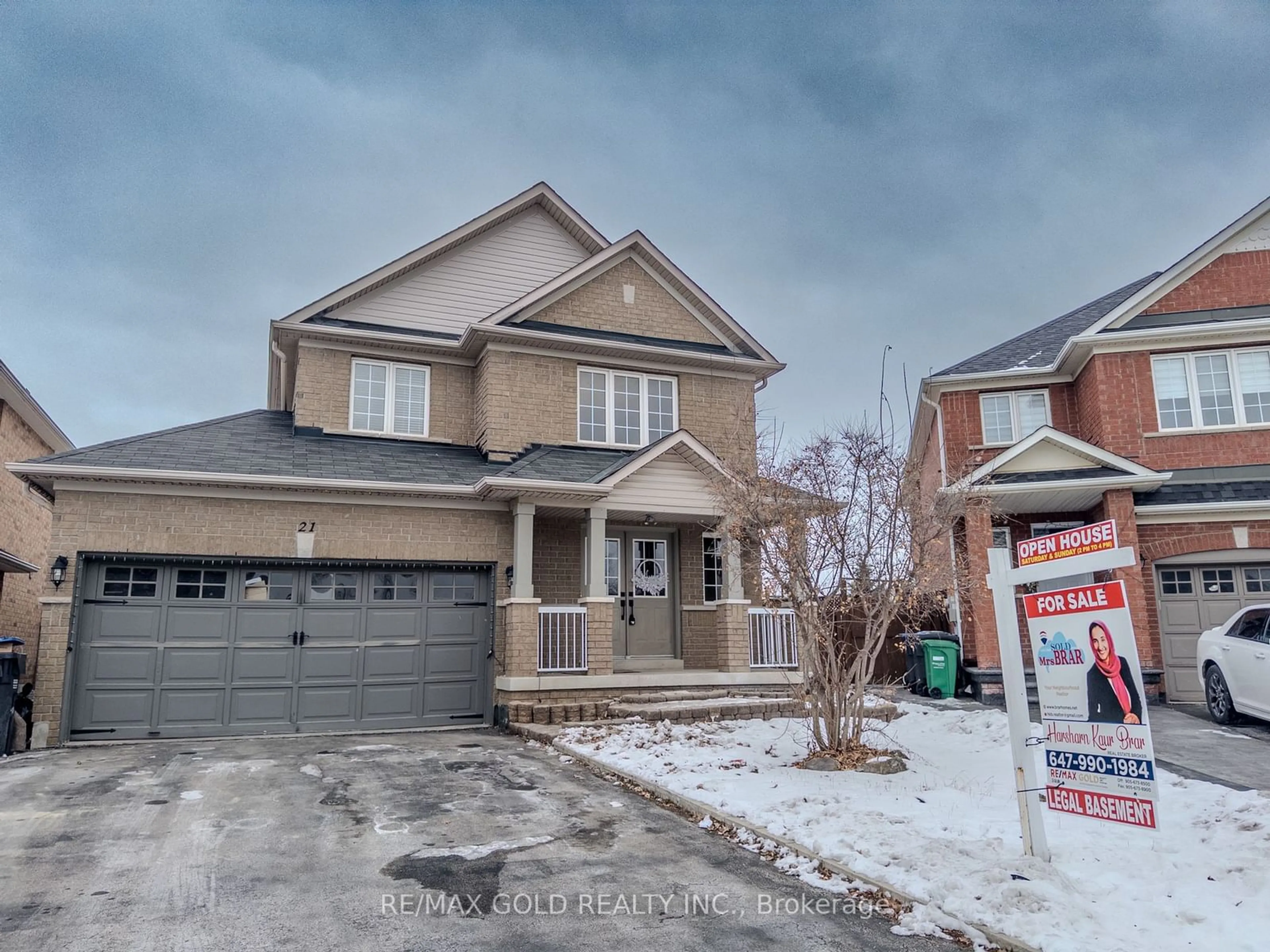 Home with brick exterior material, street for 21 Milkweed Cres, Brampton Ontario L7A 2G5