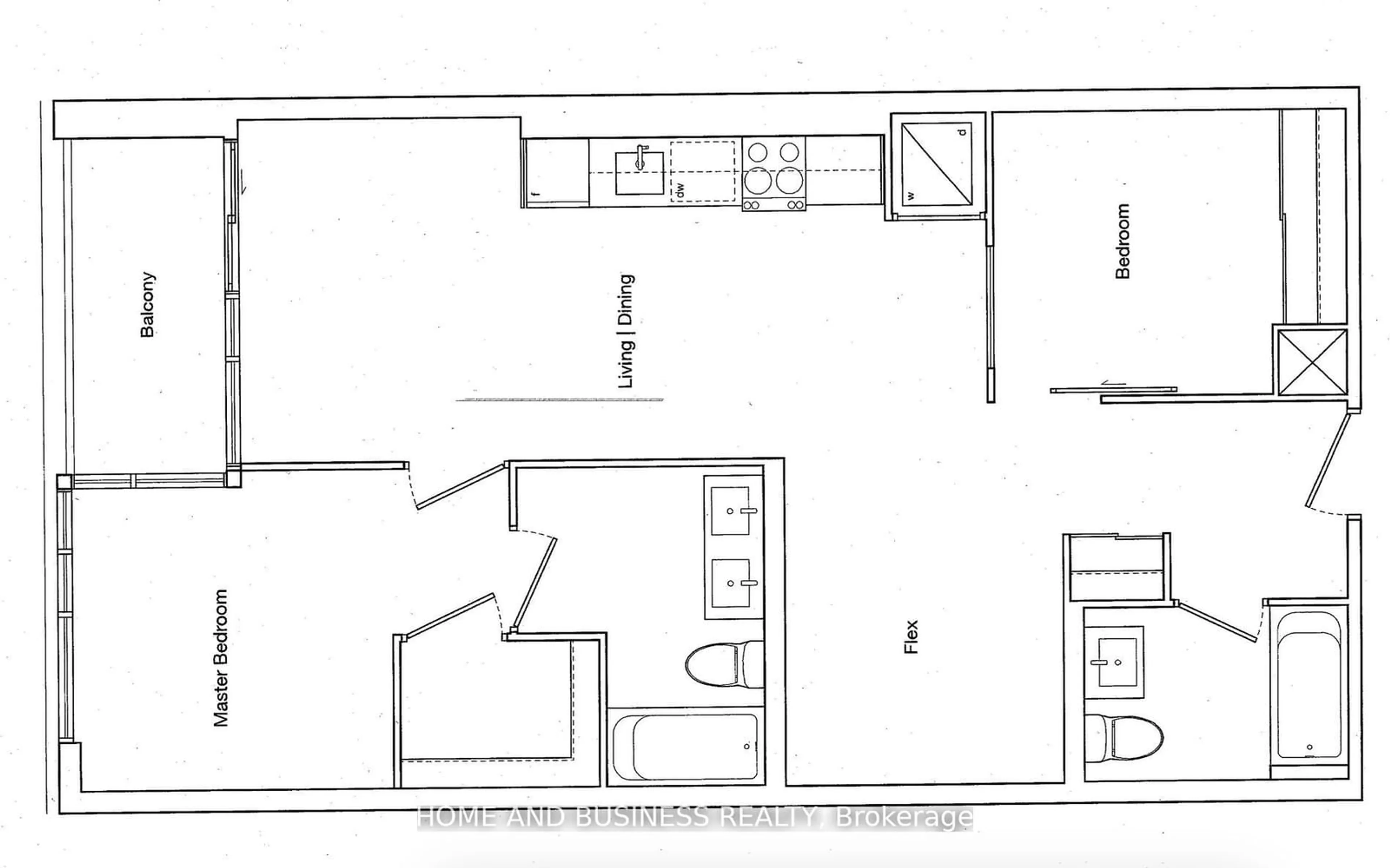 Floor plan for 859 The Queensway #525, Toronto Ontario M8Z 1N8